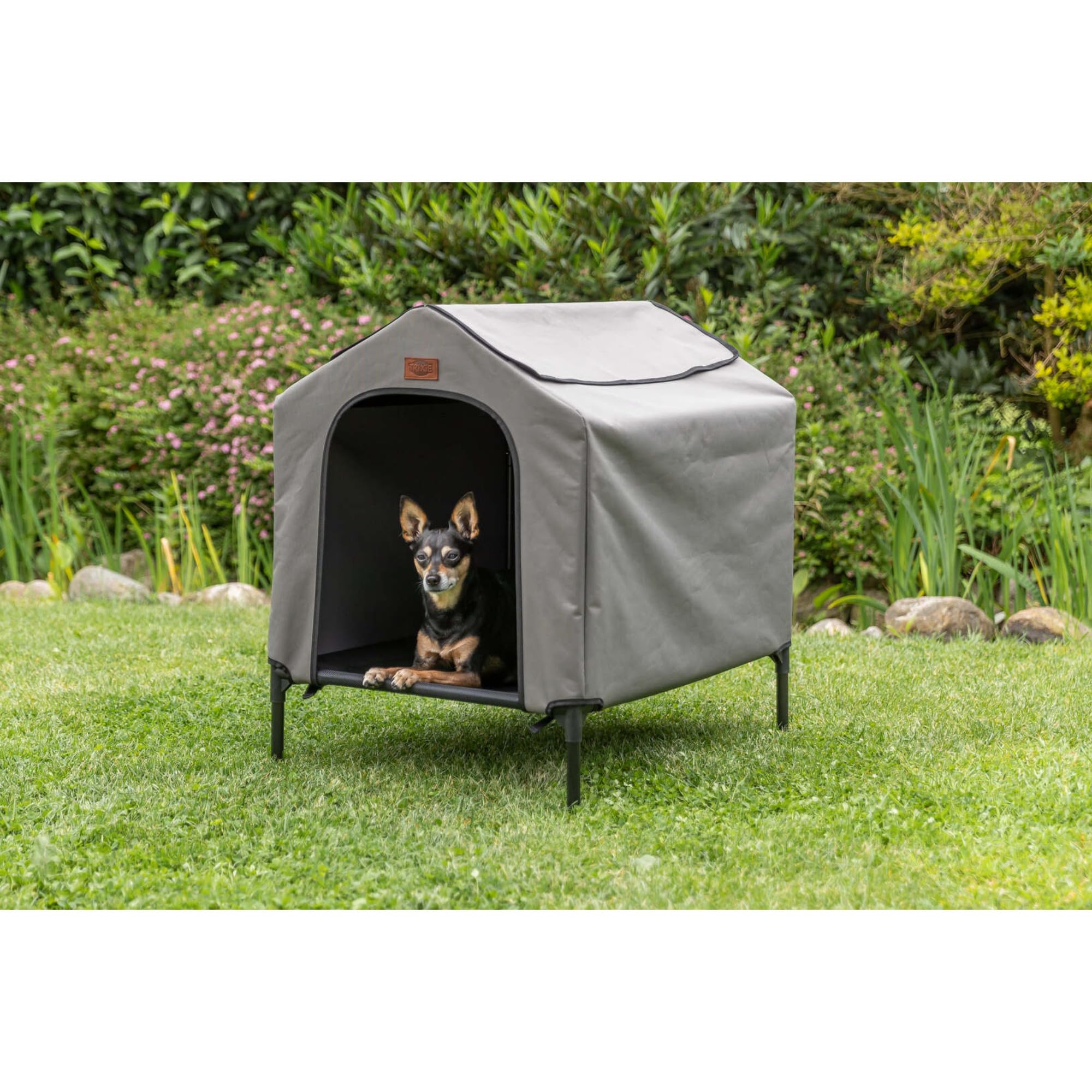 Trixie 2-In-1 Dog House And Bed - Elevated Indoor/Outdoor Tent With Removable Cover - Waterproof And Sun-Resistant - For Small/M