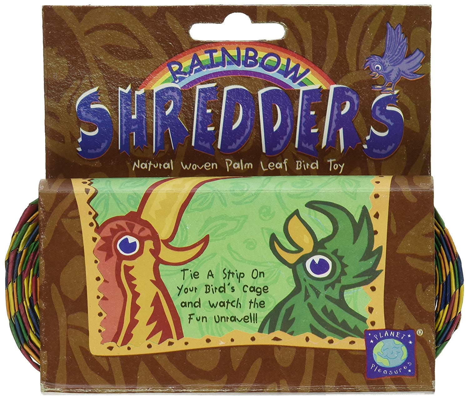 Planet Pleasures Rainbow Shredders Straight Ribbon Bird Toy, 30' L By 1' W