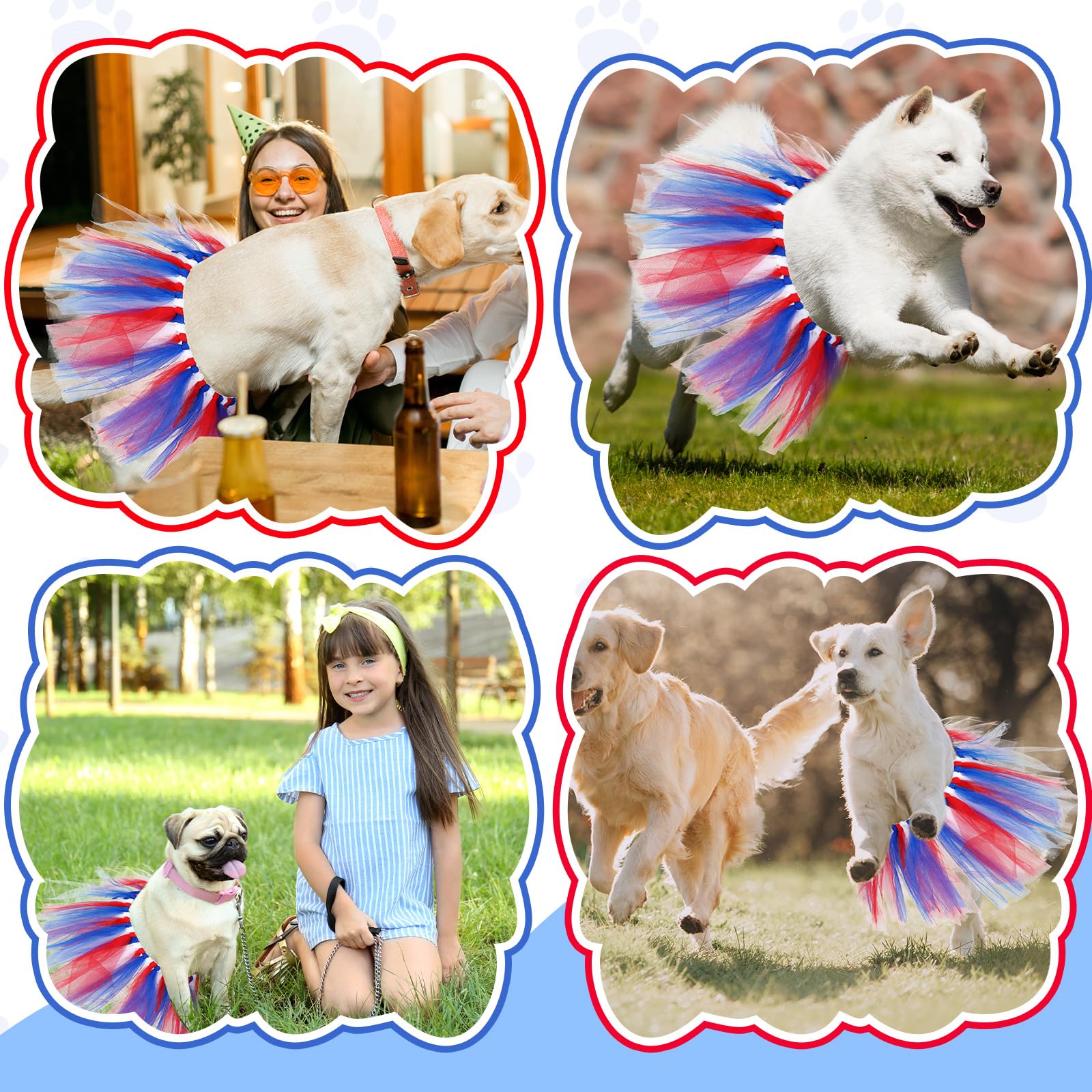 Locmeo Dog Tutu Tulle Tutu for Dogs Small Large Medium Puppy Dress Ballerina Costume Skirt for Halloween Puppy Cats Bunny Pet Ou