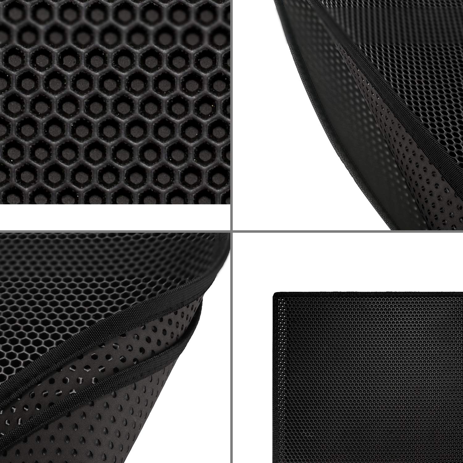 Pieviev Cat Litter Mat Double Layer Waterproof Urine Proof Trapping Mat 1 Pack (24''X15'', Black)