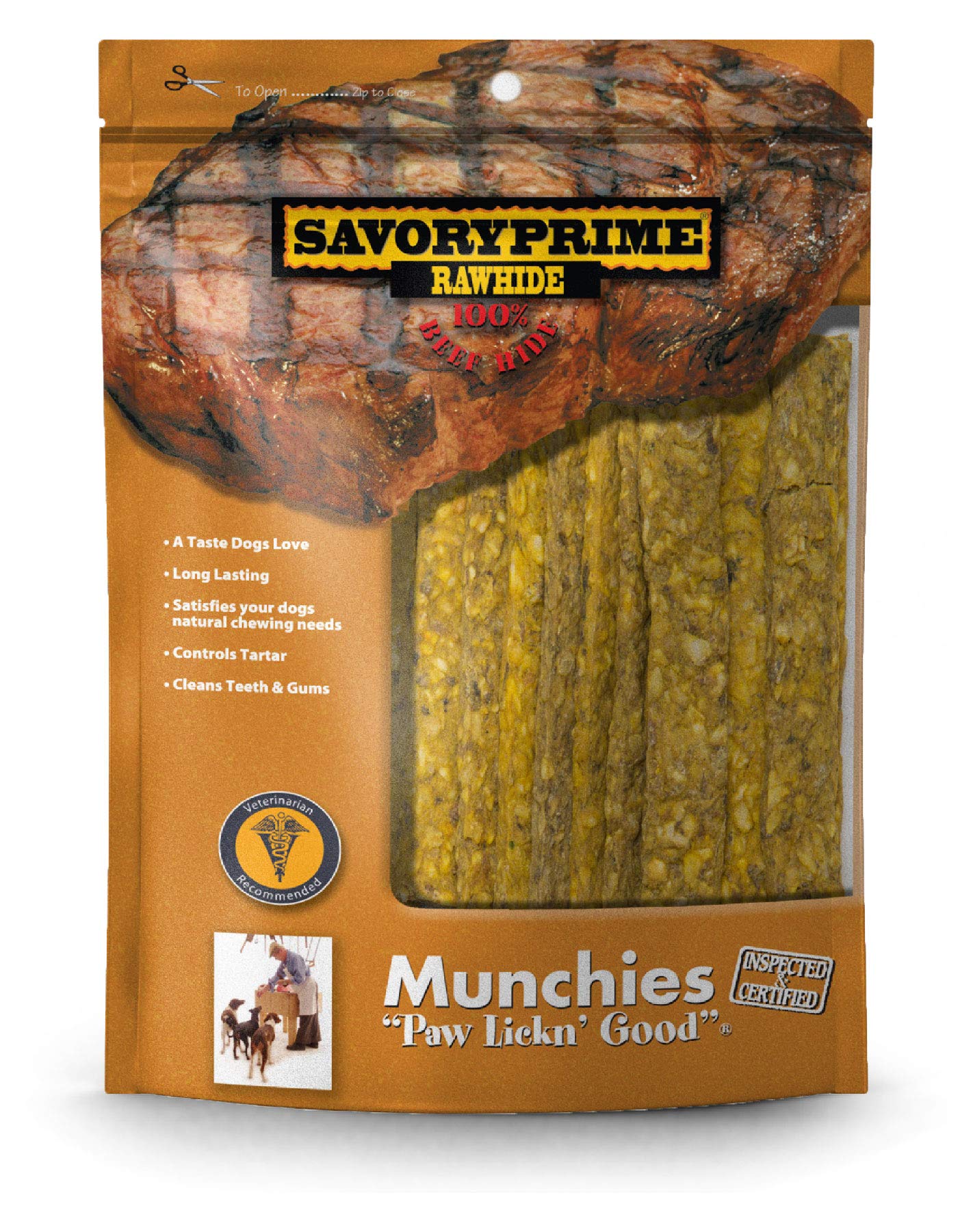 Savory Prime 12-Pack Munchie Strips, 5-Inch, Chicken