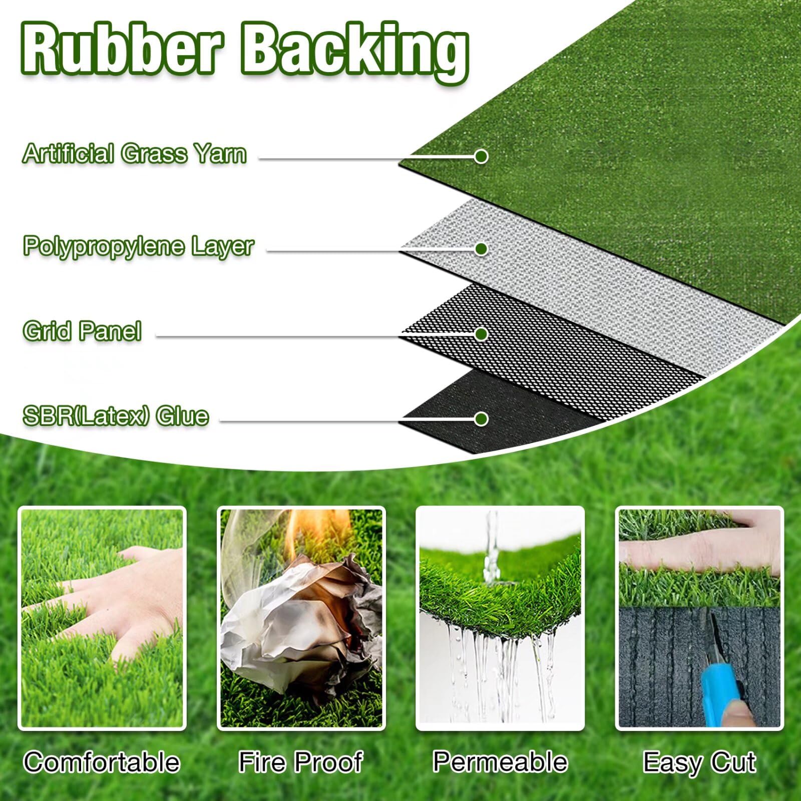 Globreen Extre Large Artificial Grass For Dogs Potty, 5Ftx7Ft Fake Grass For Puppy Potty Training, Turf Rug For Pets Kennel Play