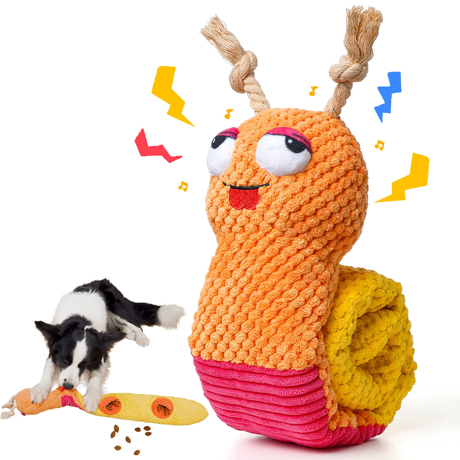 lilfrd Dog Enrichment Toys - Dog Puzzles Squeaky Treat Dispensing Crinkle Plush Snuffle Toys - Treat Toy for Small Medium Large 