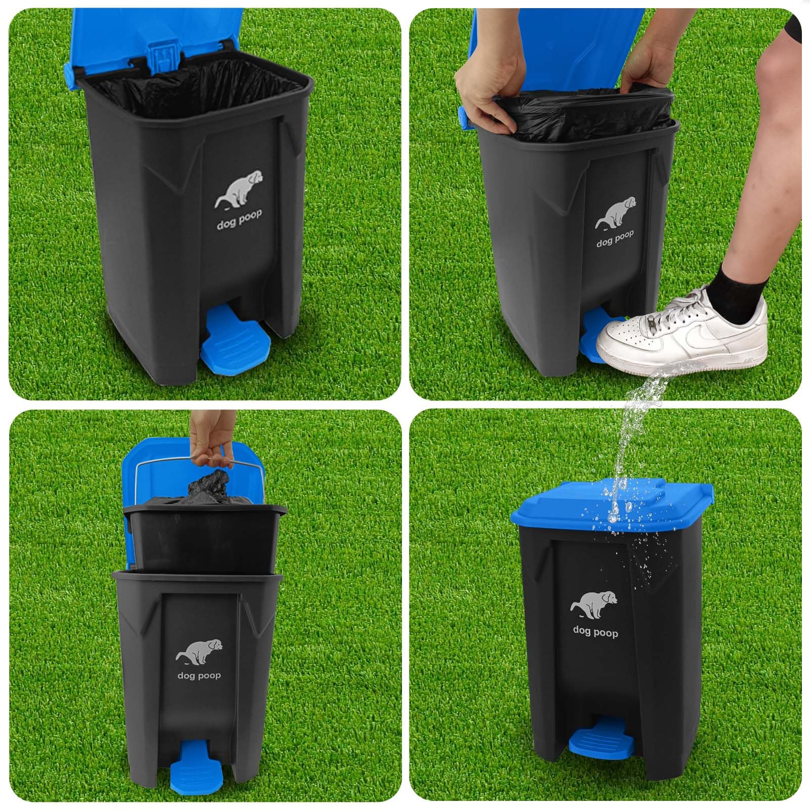 Uppcasir Dog Poop Trash Can Outside, 20L/5Gallon Dog Waste Trash Can With Lid, Pedal And Removable Inner Waste Bin, Dog Poop Buc