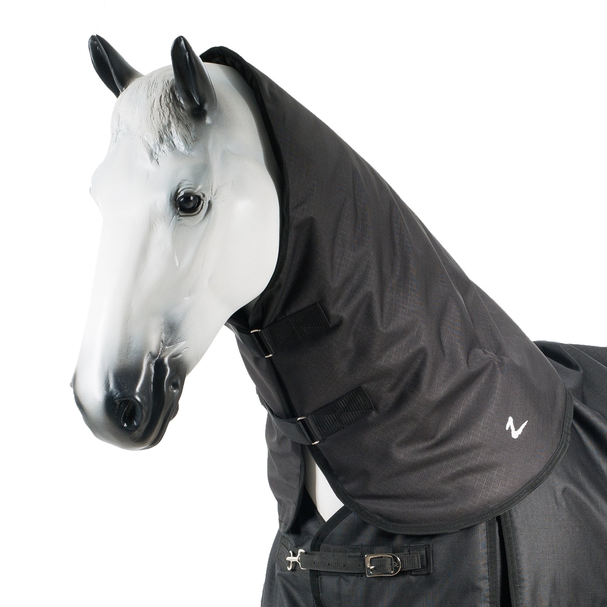 HORZE Nevada Medium Weight 1200D Waterproof Horse Turnout Neck Cover Hood (200g Fill) - Black - M