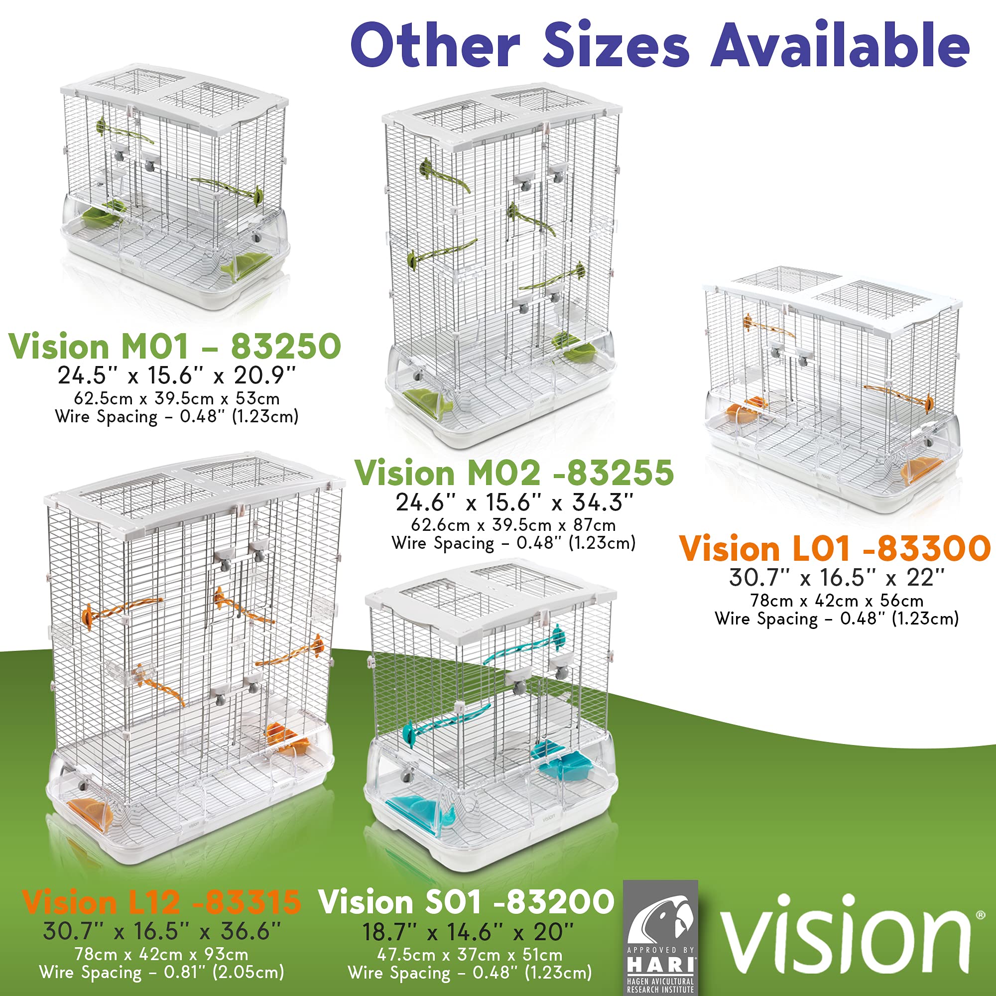 Vision M02 Wire Bird Cage, Bird Home For Parakeets, Finches And Canaries, Tall Medium