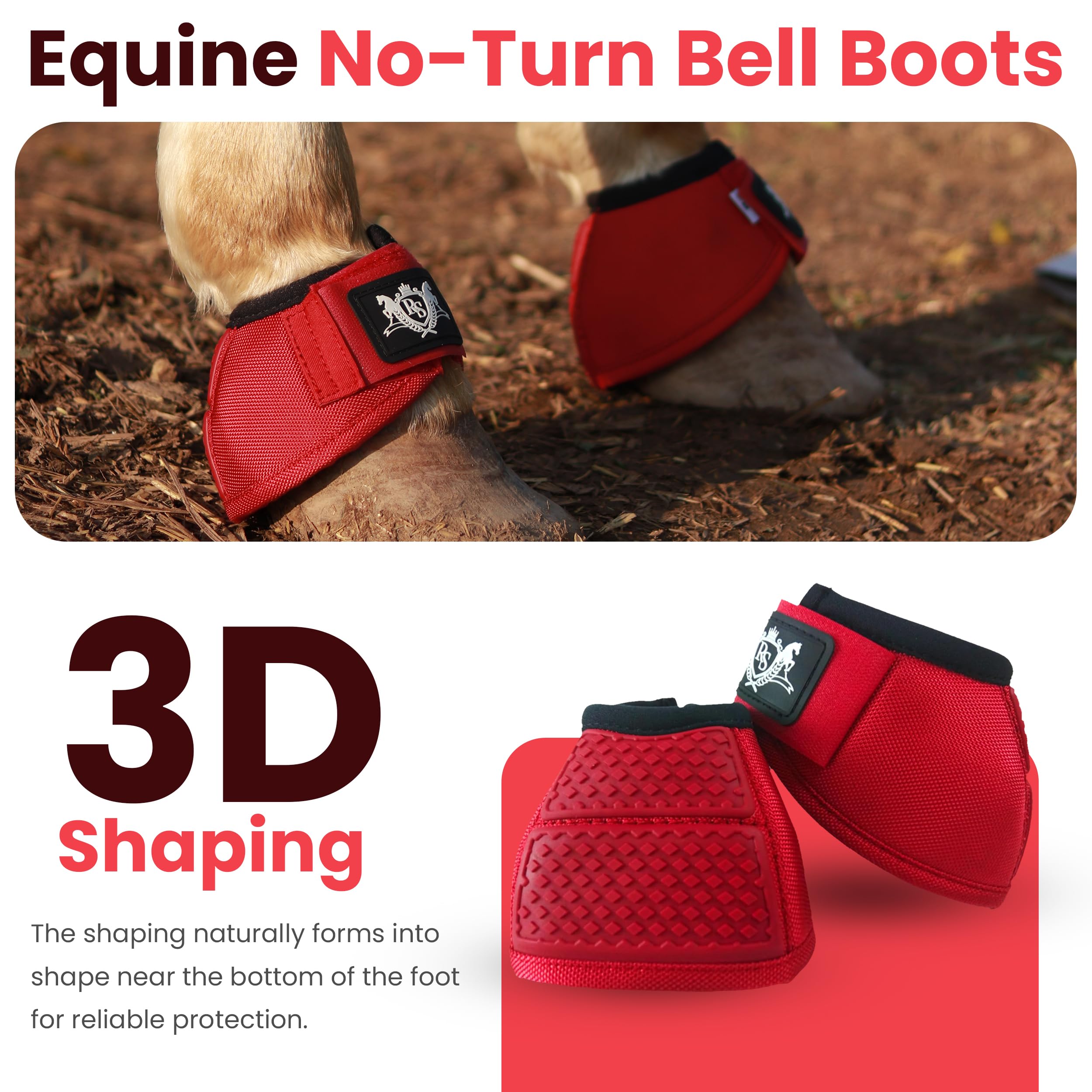 Horse Bell Boots (Red, Medium)