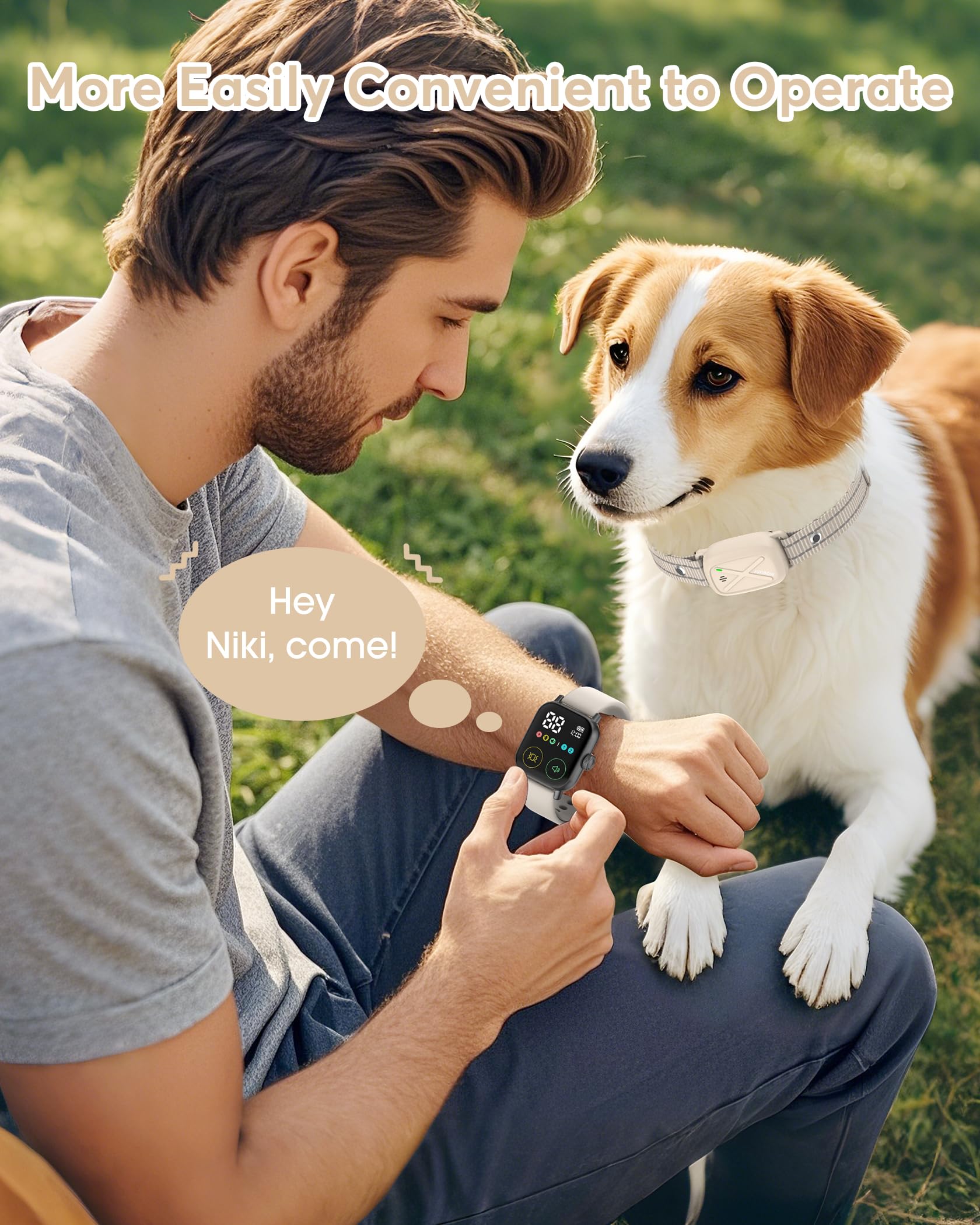 Jugbow Dog Training Collar with Remote, 3300FT Waterproof E-Collar, IPX7, Vibration & Beep for 10-120 lb Dogs, White