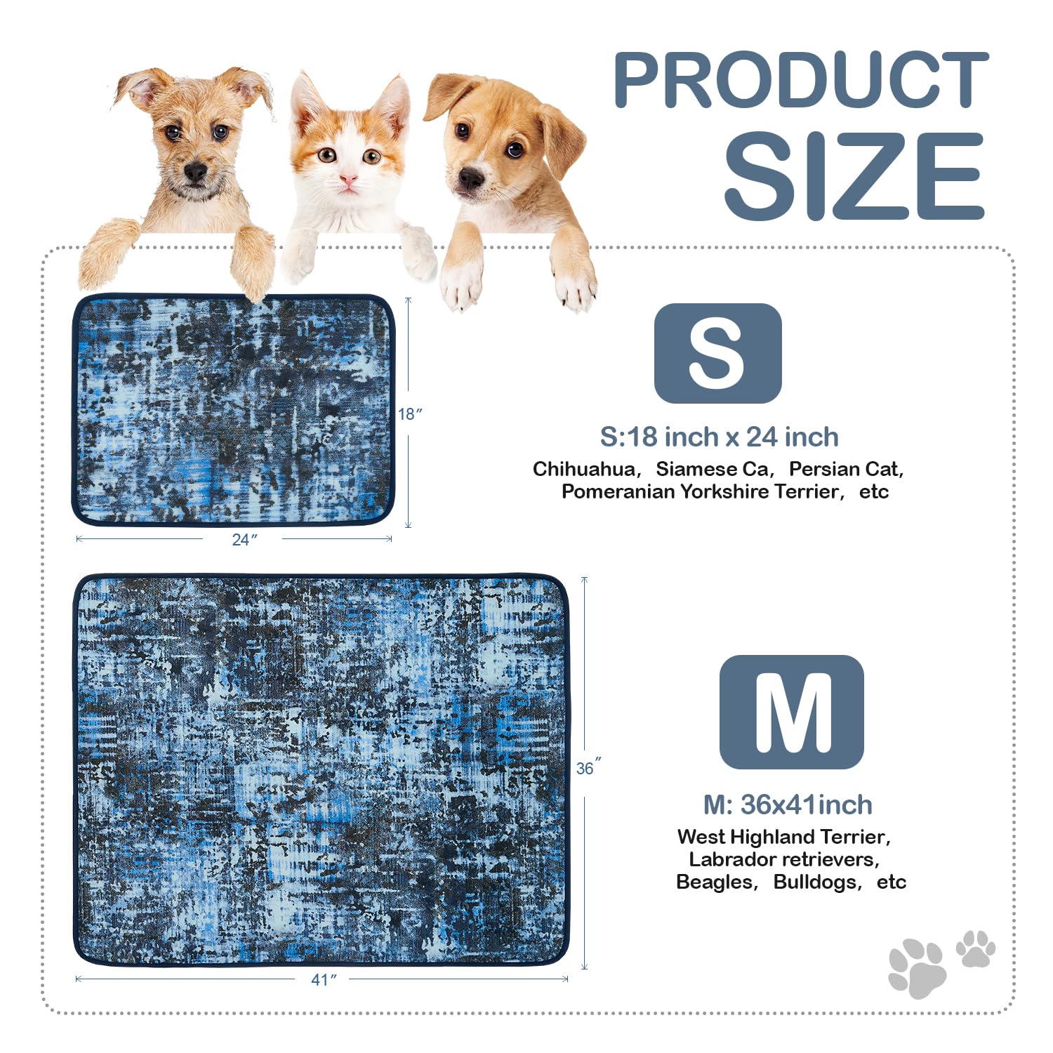 Qeils Washable Pee Pads For Dogs, 2 Pack Reusable Puppy Pads 36'X41' Super Absorbent Leakproof Dog Training Pads, Non-Slip Potty Pads For Floor, Crate, Couch, Whelping Pads Litter Mat Puppy Supplies