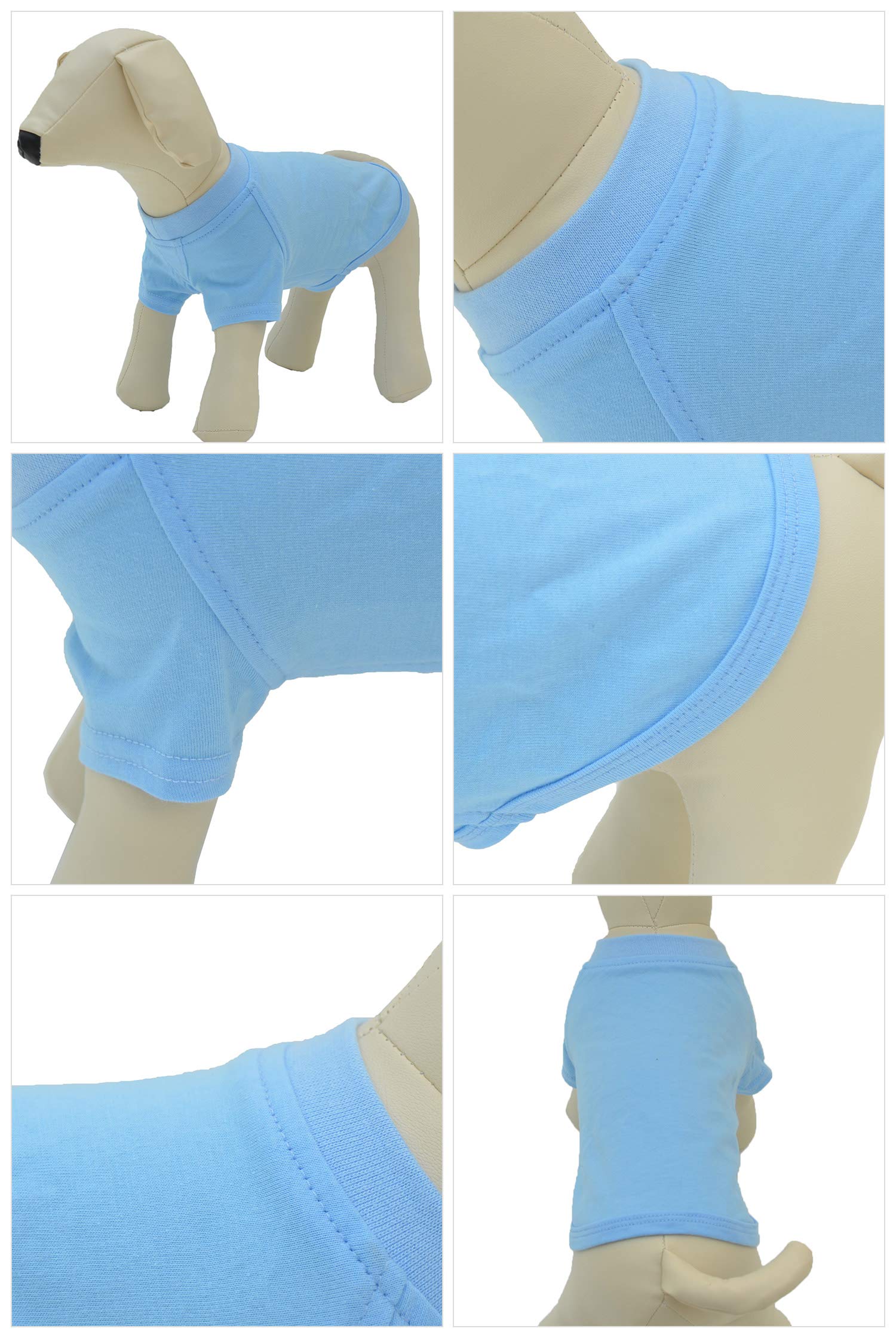 Lovelonglong 2019 Pet Clothing Dog Costumes Basic Blank T-Shirt Tee Shirts For Small Dogs Light-Blue L