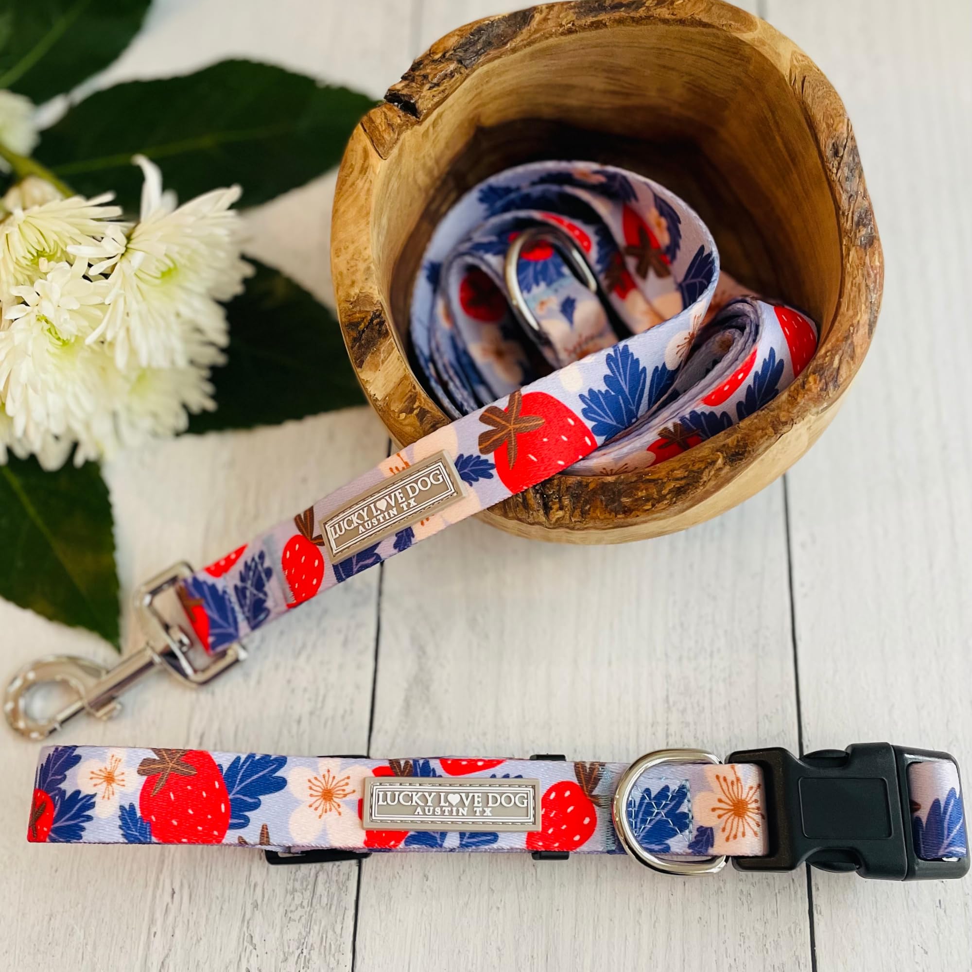 Lucky Love Dog Collars, Strawberry Cute Girl Dog Collar, X-Small Dog Collars For Females, Part Of Purchase Donated To Rescue (Ex