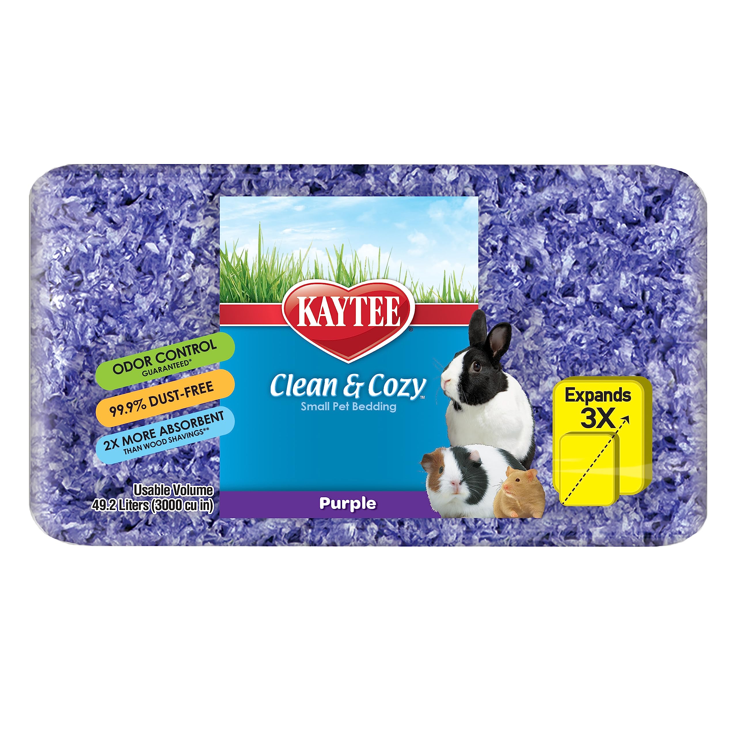 Kaytee Clean & Cozy Purple Bedding For Guinea Pigs, Rabbits, Hamsters, Gerbils And Chinchillas, 49.2 Liter