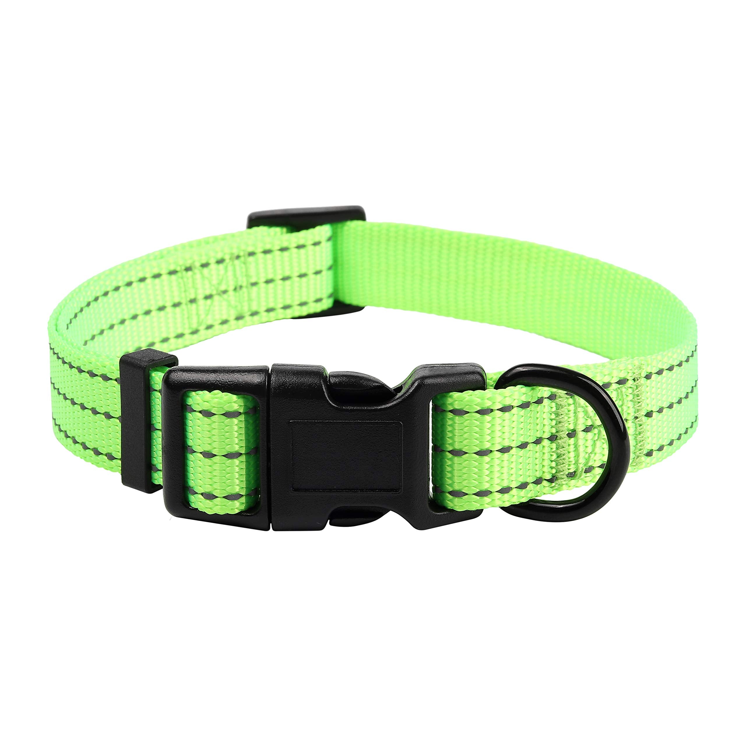 Mile High Life Dog Collar | Nylon Reflective Dog Collars | Light Weight Puppy Collars | Lime Green Dog Collars For Small Dogs (S