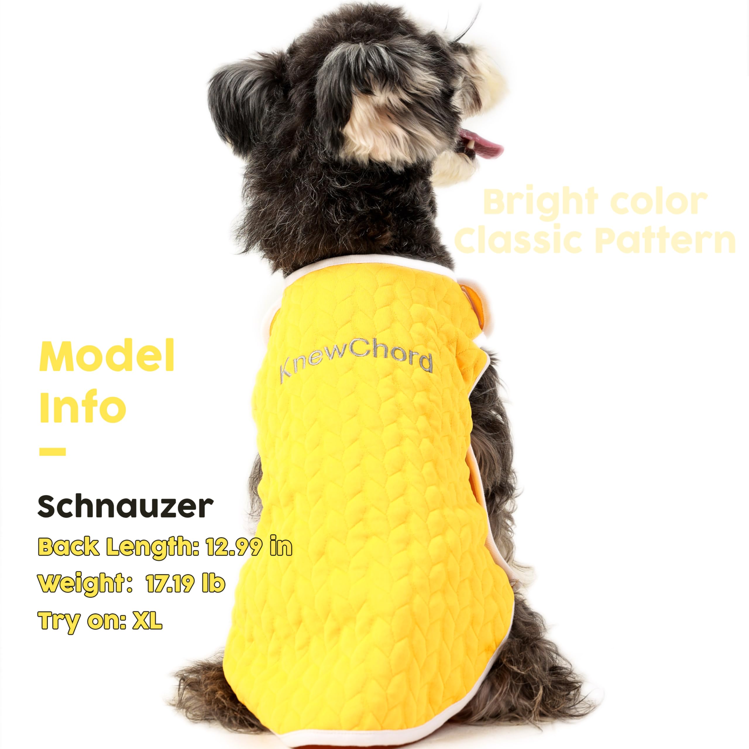 Knewchord Dog Shirts Soft Warm Cat Shirts Pet T-Shirt Puppy Dog Apparel Tee Tanks, Easy On And Off (Yellow, X-Large)