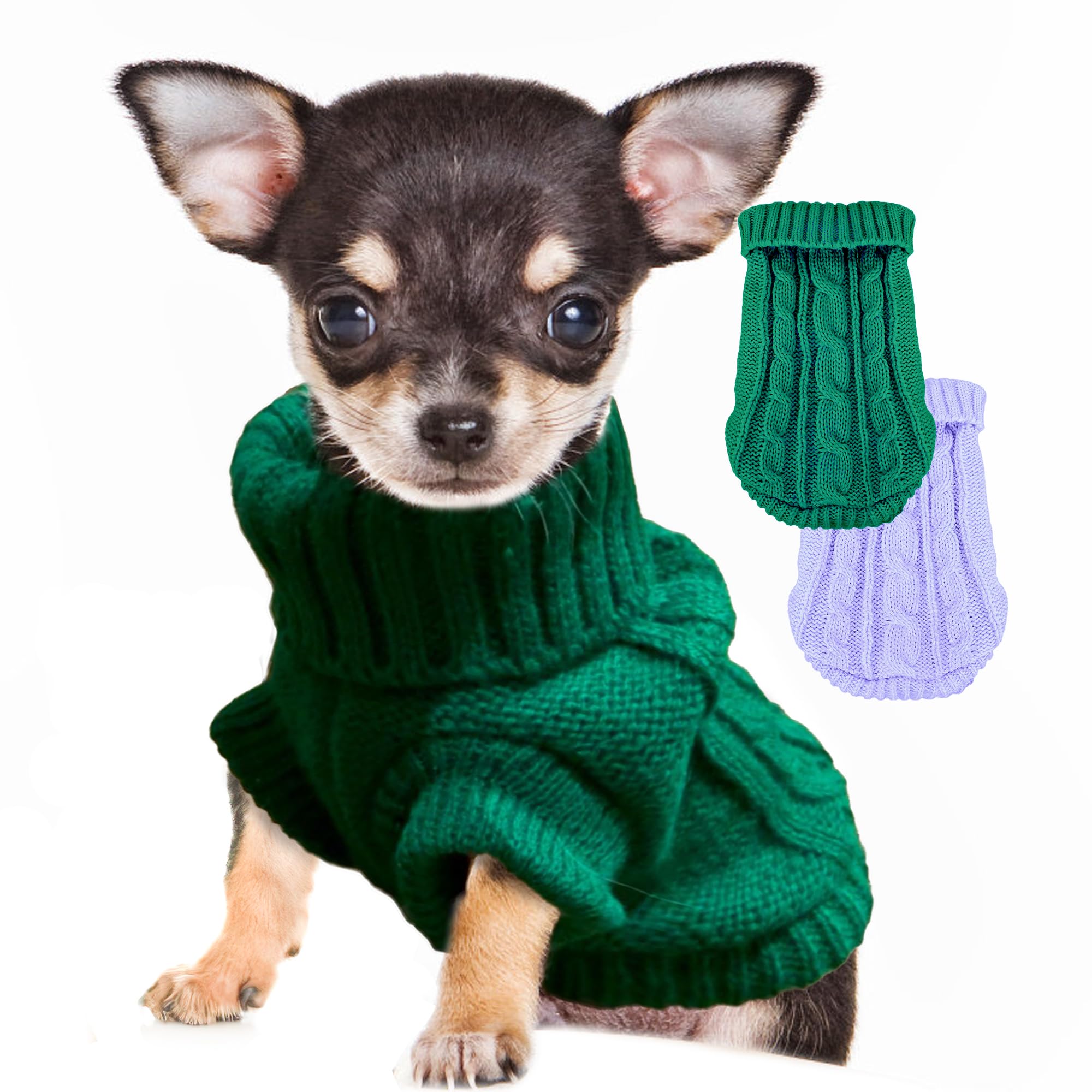 Winter Dog Clothes For Small Dogs Xs Dog Sweater Teacup Dog Clothes 2 Pieces Knitted Dog Sweaters Fall Chihuahua Yorkie Winter W