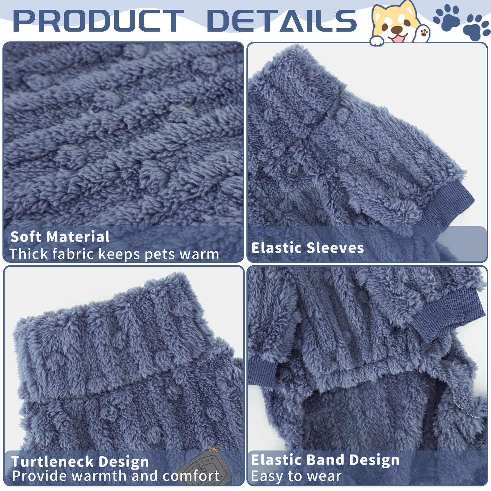 Xpudac Dog Sweater, Dog Winter Clothes For Small Medium Dogs Girl Boy Ultra Soft And Warm Fleece Pet Pajamas For Winter Christma