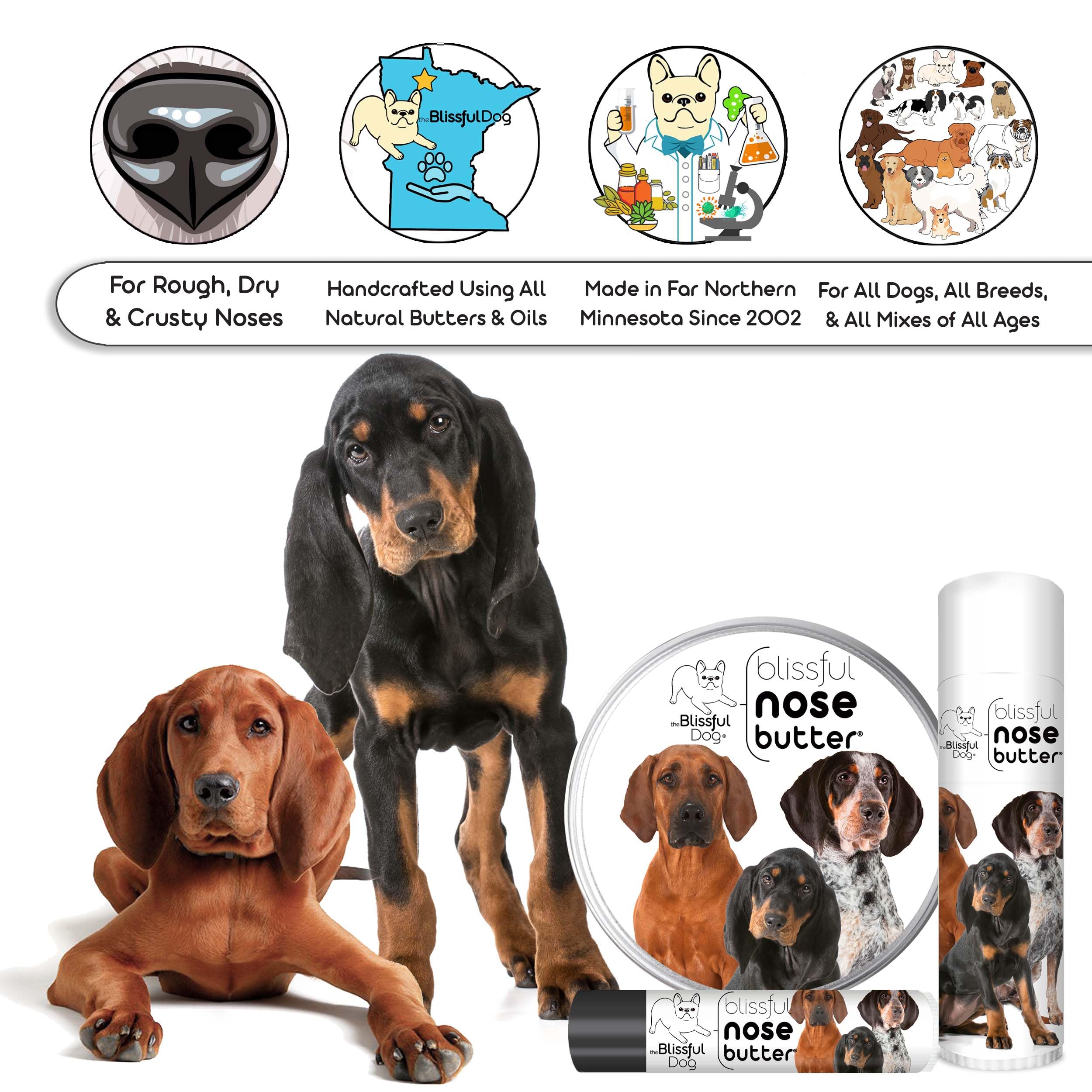 The Blissful Dog Coonhound Unscented Nose Butter, 0.15-Ounce,UNSC-COONHOUND-15oz