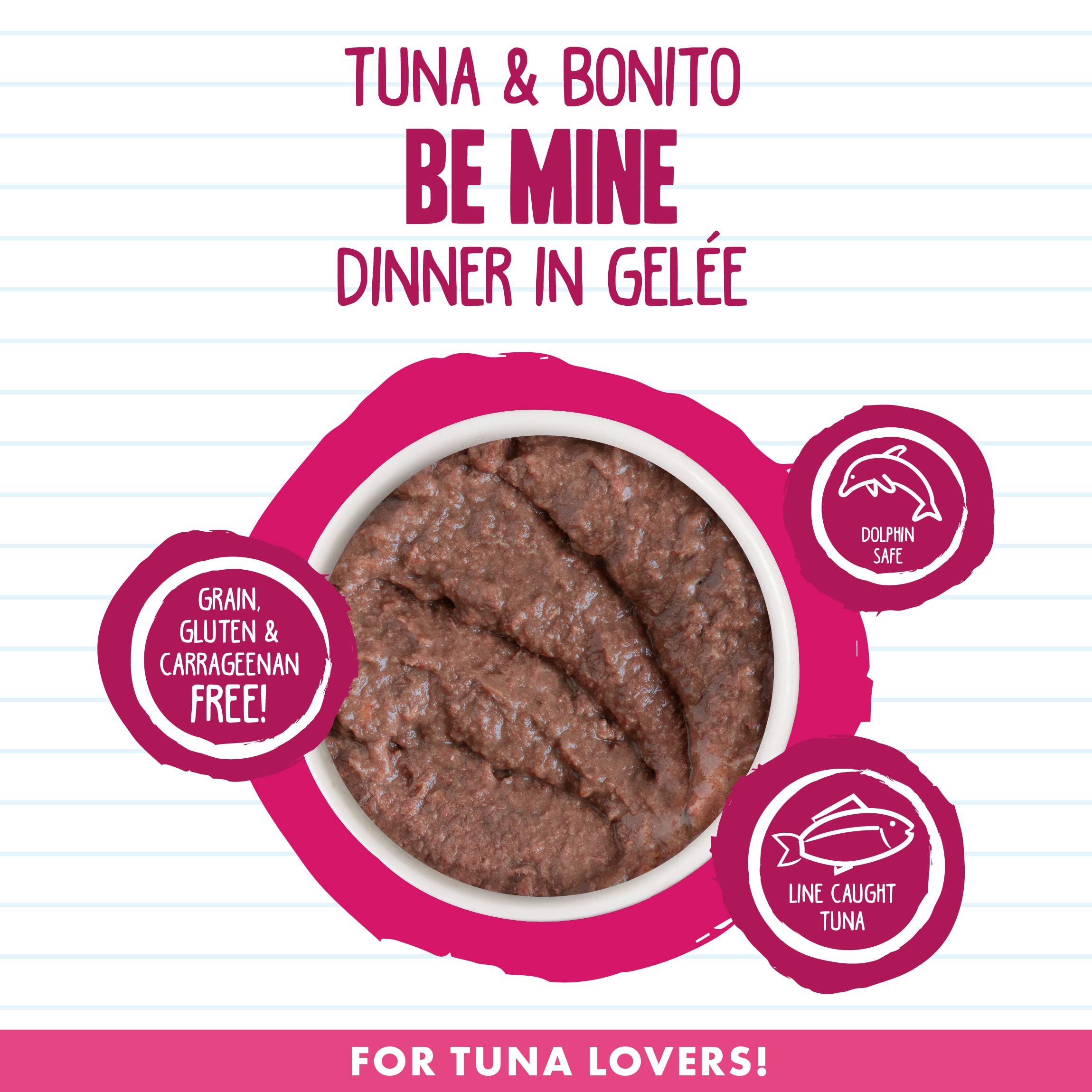 Weruva Best Feline Friend (B.F.F.) Tuna & Bonito Be Mine with Tuna & Bonito in Gel  e Cat Food, 3oz Can (Pack of 24)