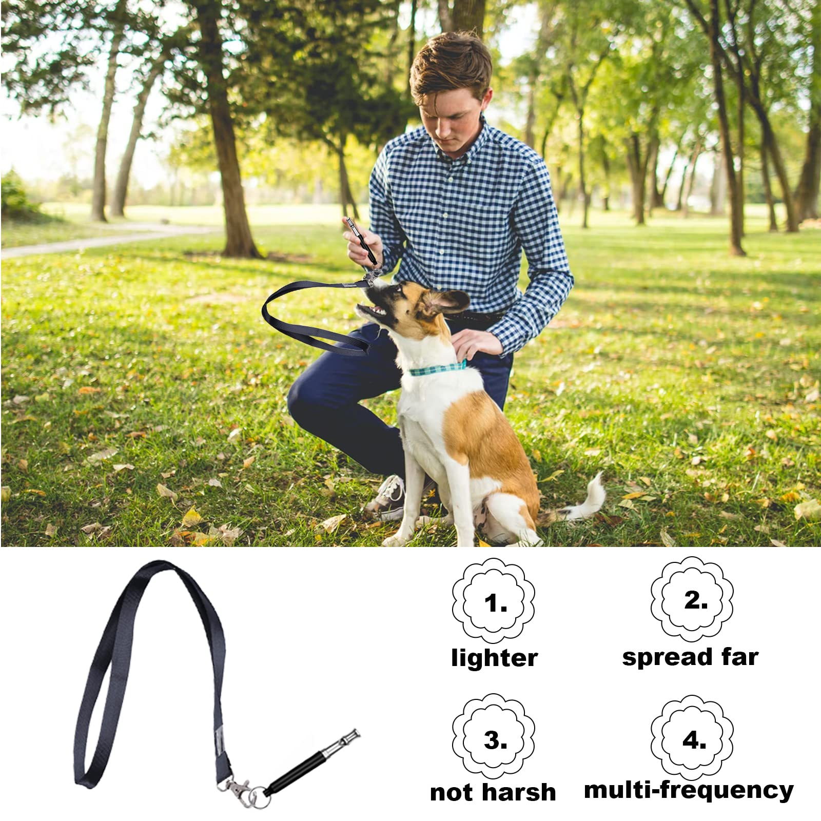 3 Pcs Ultrasonic Dog Whistle With Lanyard Professional Recall Dog Stop Barking Control Device Adjustable Ultrasonic Silent Dog W