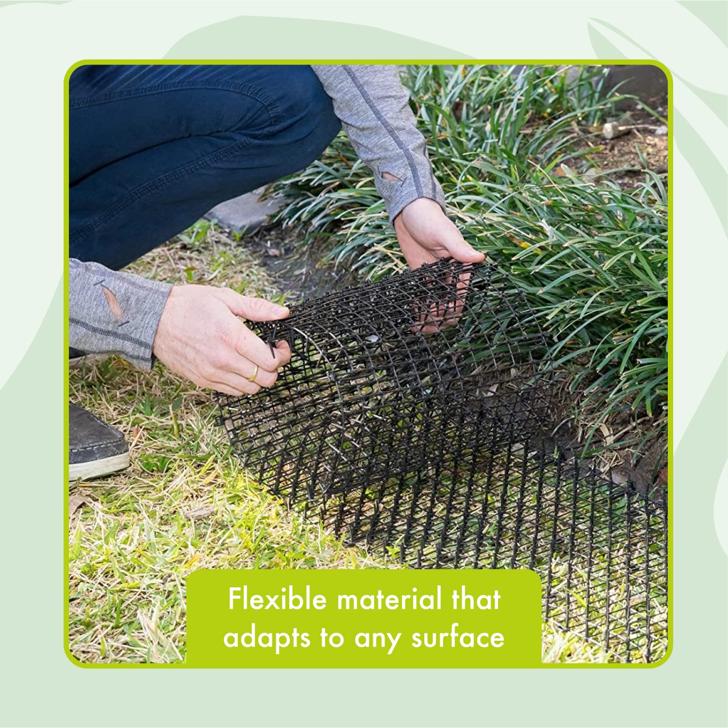 Homarden Outdoor Training Mat For Cats (13 Ft) - Cat Scat Mat Indoor And Outdoor - Cat Spikes With 12 Garden Staples To Keep Of Dog Off Couch And Keep Cats Out Of Yard