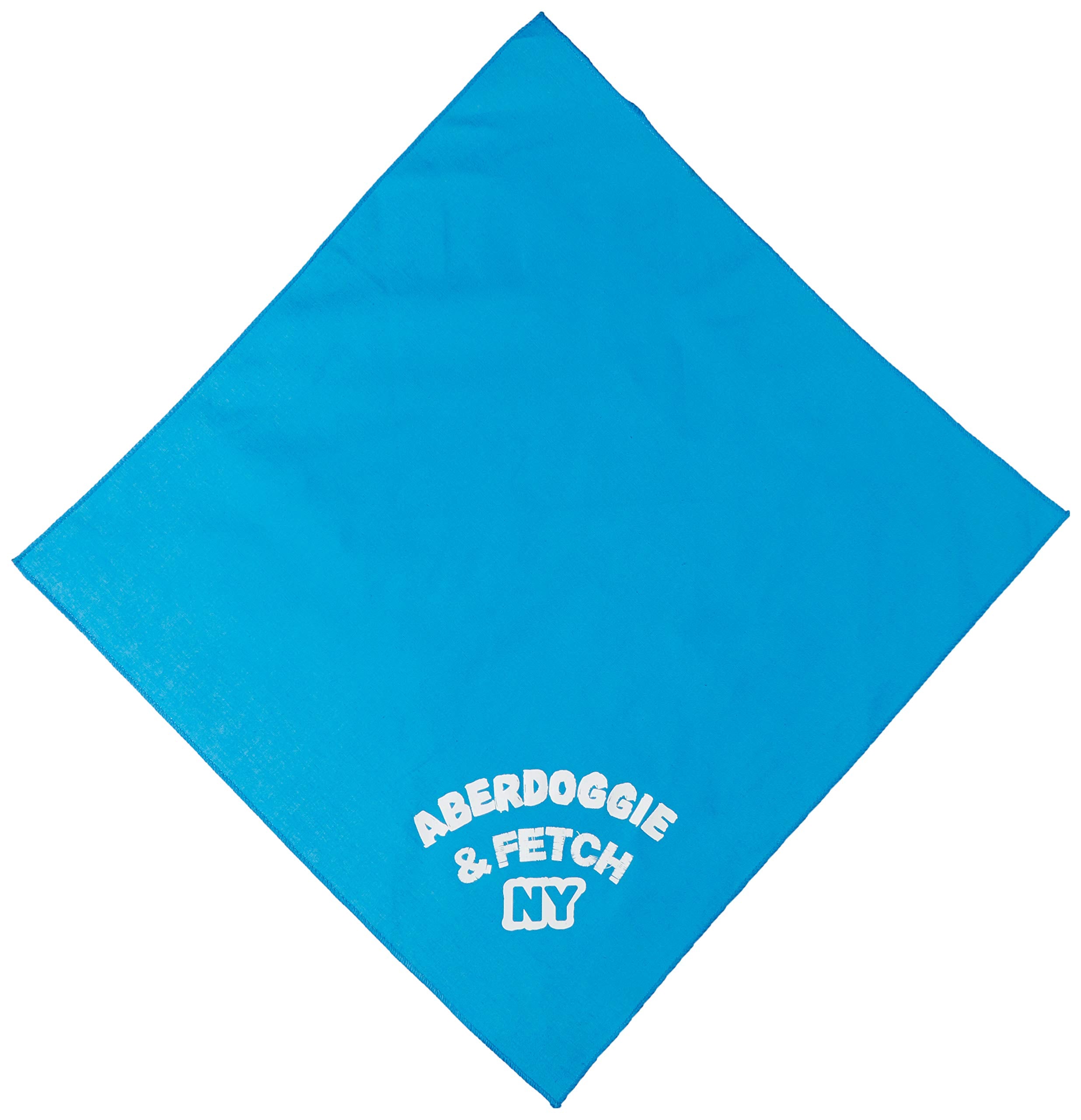 Pet and Dog Bandana Screen Printed, Aberdoggie & Fetch NY Turquoise Small