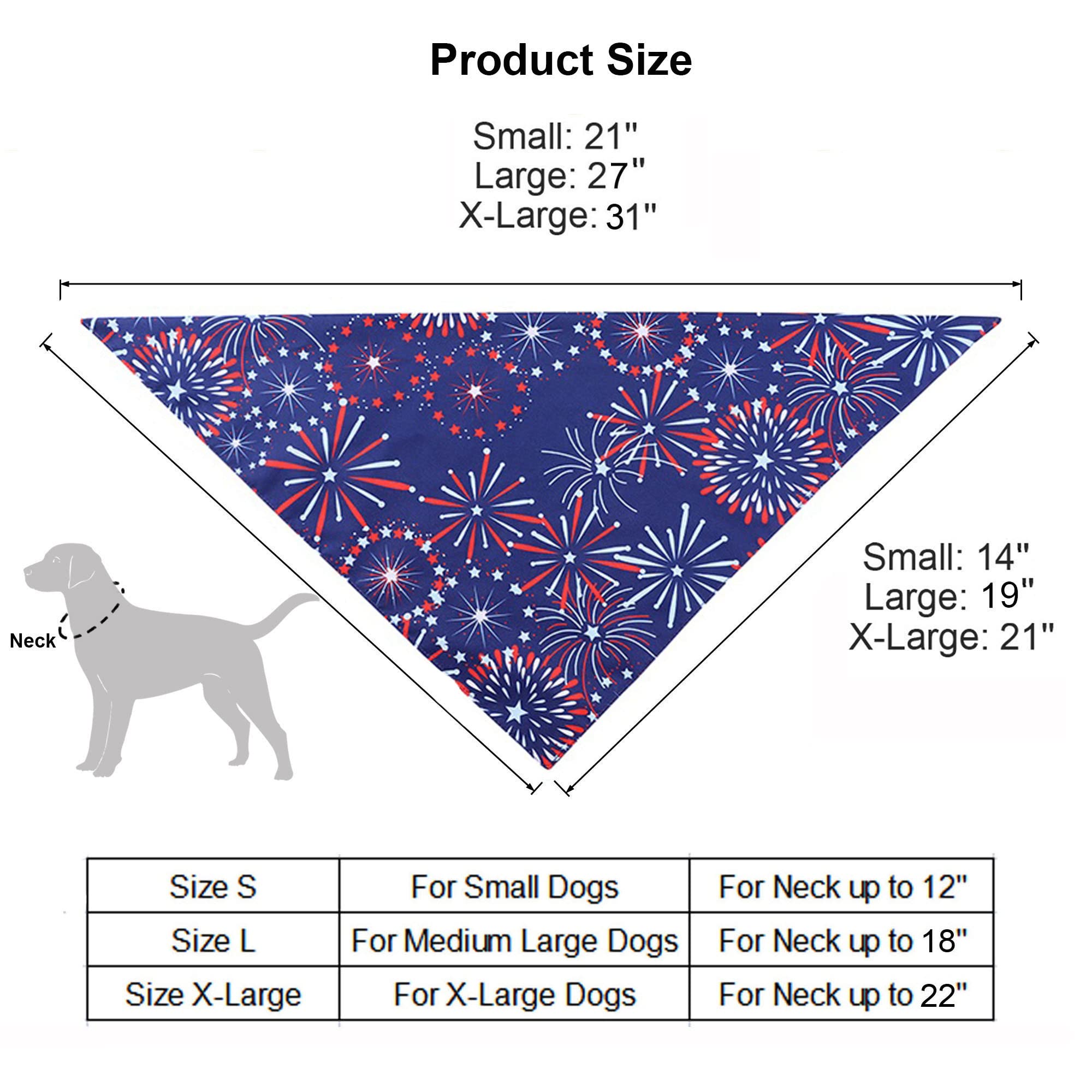 Adoggygo American Flag Dog Bandana, Multiple Sizes Offered, Triangle 4Th Of July Bandanas For Medium Large Dogs (Large)