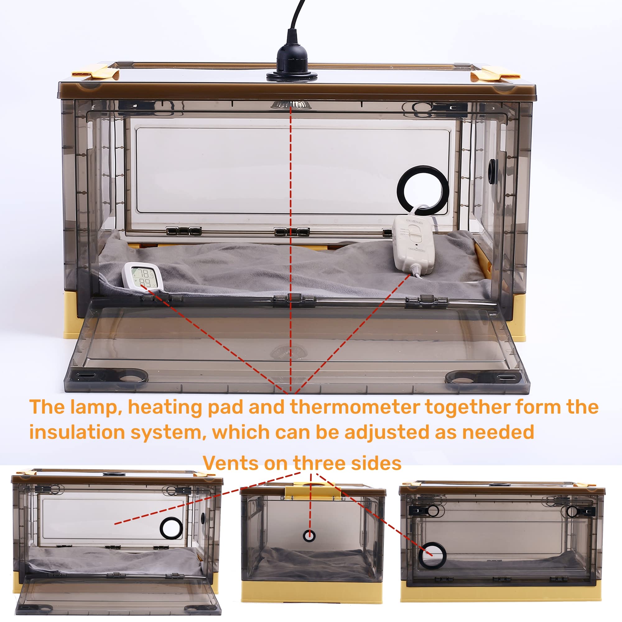 Incubator for Puppies, Kitten Incubator, Puppy Incubator with Pad, Whelping Collars, Puppy Feeding Tube, 6 Charts for Pets Info
