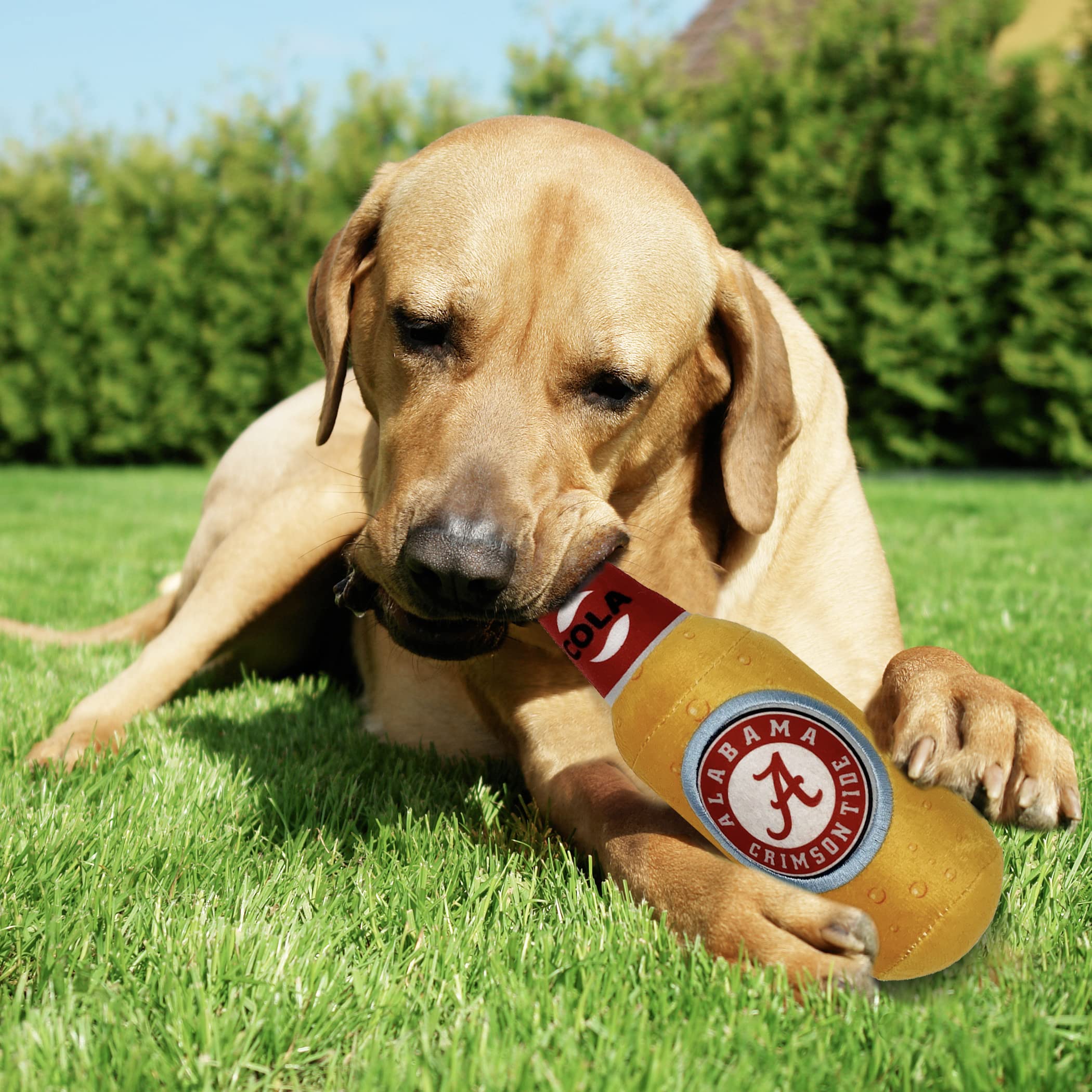 Ncaa Alabama Crimson Tide Beer Bottle Plush Dog & Cat Squeak Toy- Cutest Stadium Soda Bottle Snack Plush Toy For Dogs & Cats Wit