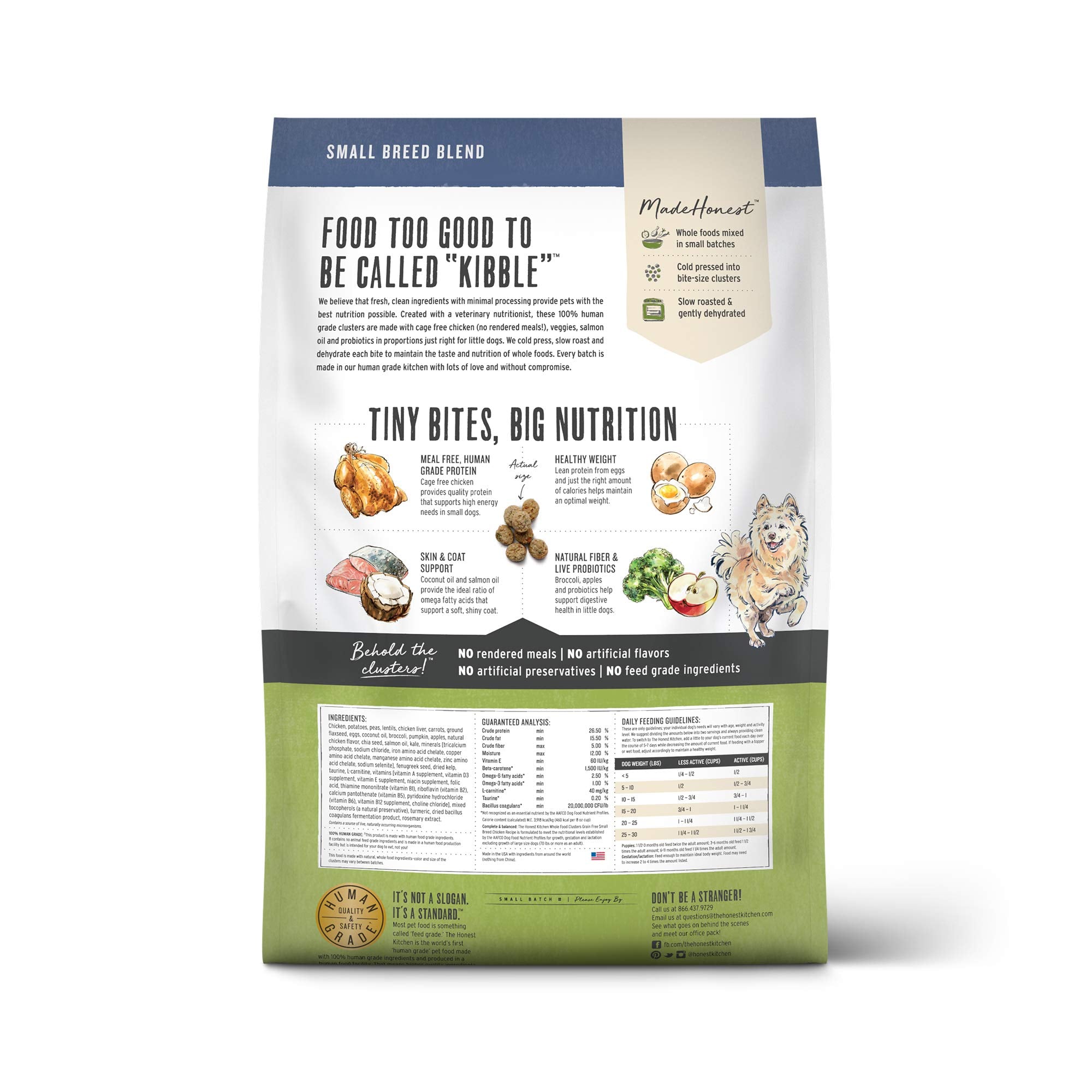 The Honest Kitchen Whole Food clusters Small Breed grain Free chicken Dry Dog Food 10 lb Bag