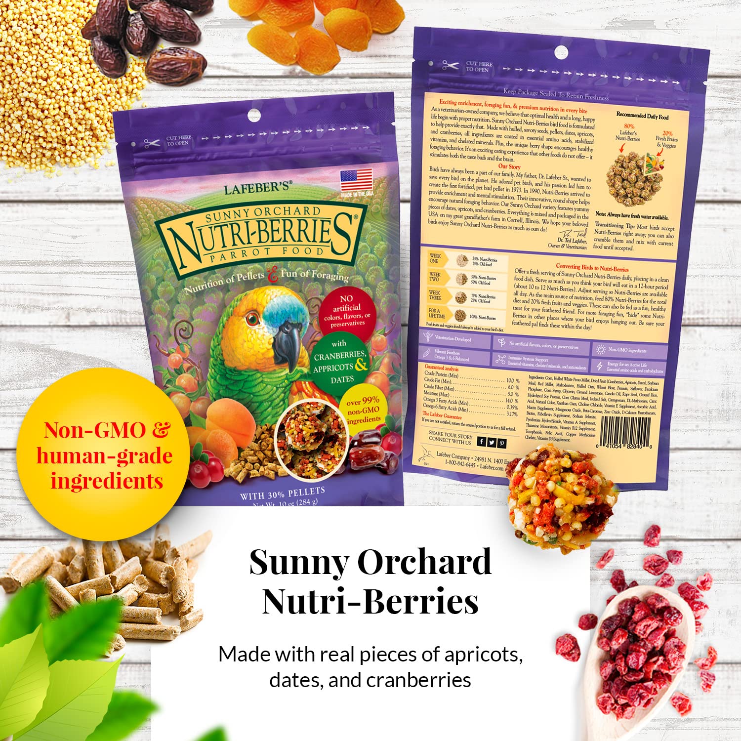 LAFEBERS Gourmet Nutri-Berries Pet Bird Food Variety Sampler Bundles, Made with Non-GMO and Human-Grade Ingredients, for Parrot