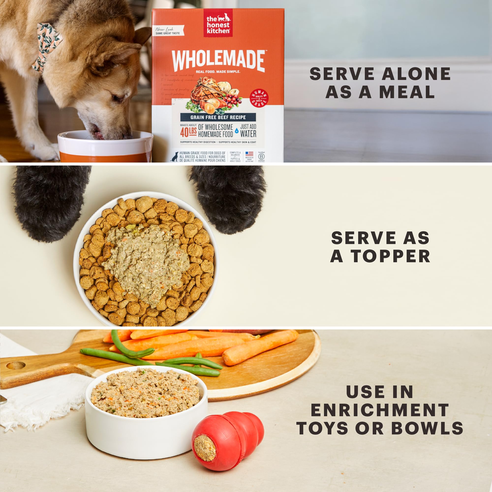 The Honest Kitchen Dehydrated Whole Grain Beef Dog Food, 7 lb Box, 7.00 Pound (Pack of 1)