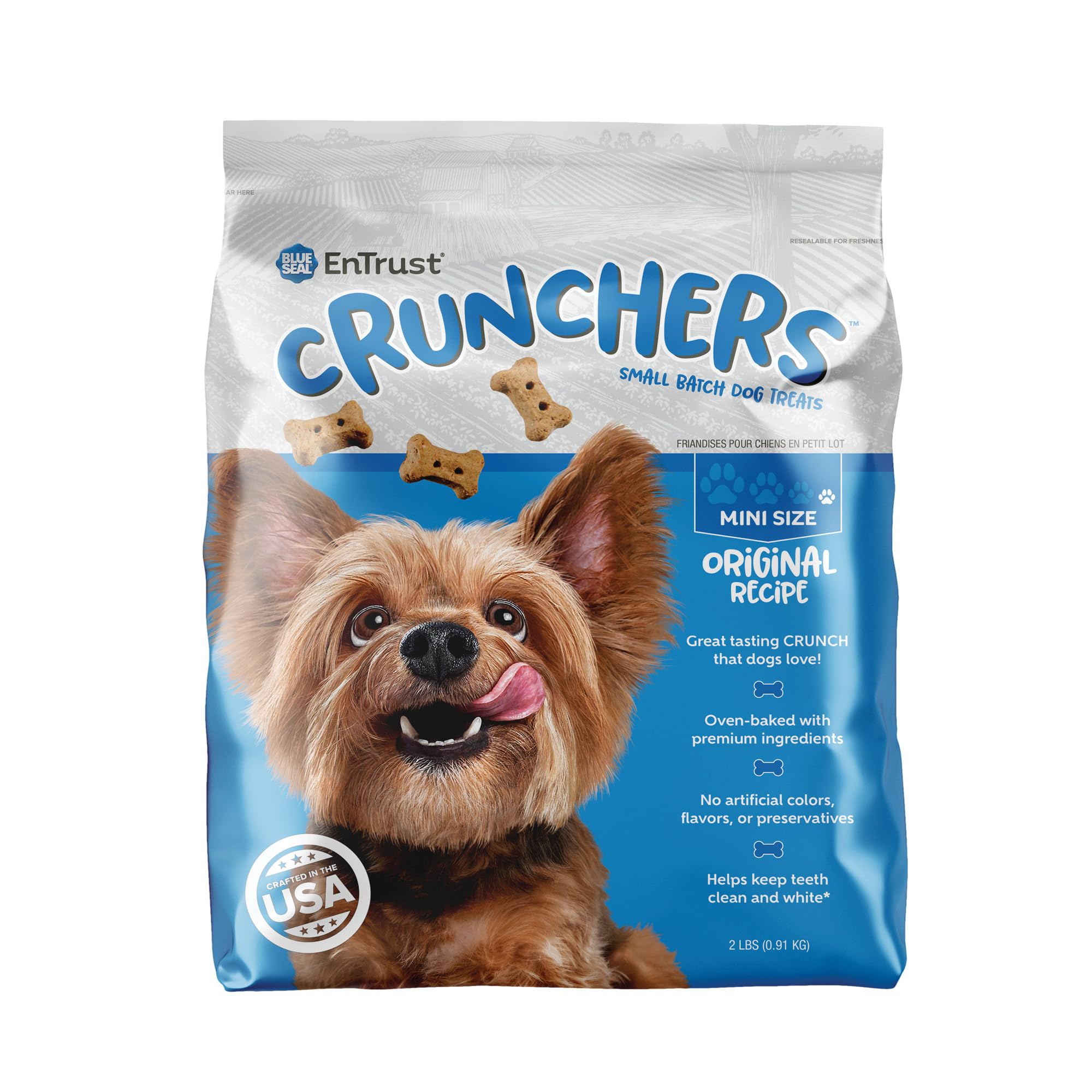 Blue Seal Kent Entrust Crunchers - Mini Dog Treats, Original Recipe - Crunchy Oven Baked Biscuits with Premium Ingredients, Heal