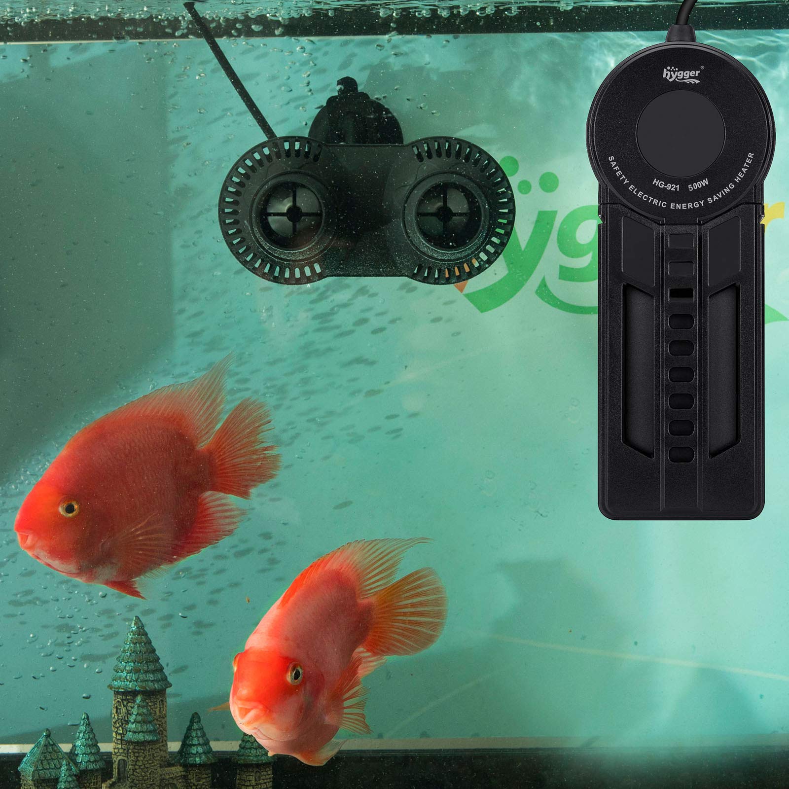 Hygger Fast Heating Aquarium Heater 500W With Digital Controller For 60-120 Gallon Fish Tank Cichild Turtle Pond Accurate Adjustable Temperature
