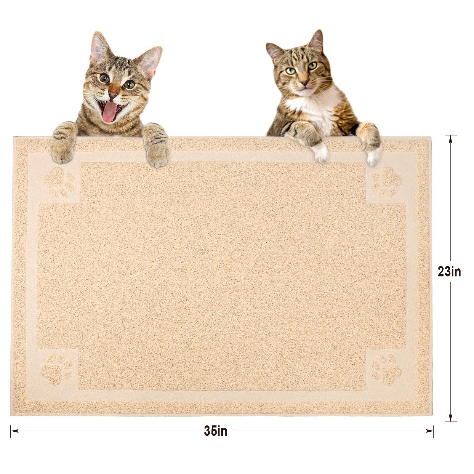 Upsky Large Cat Litter Mat Trapper 35'?3' Traps Litter From Box And Paws Scatter Control For Litter Box Soft On Sensitive Kitty Paws Easy To Clean Durable (Beige)