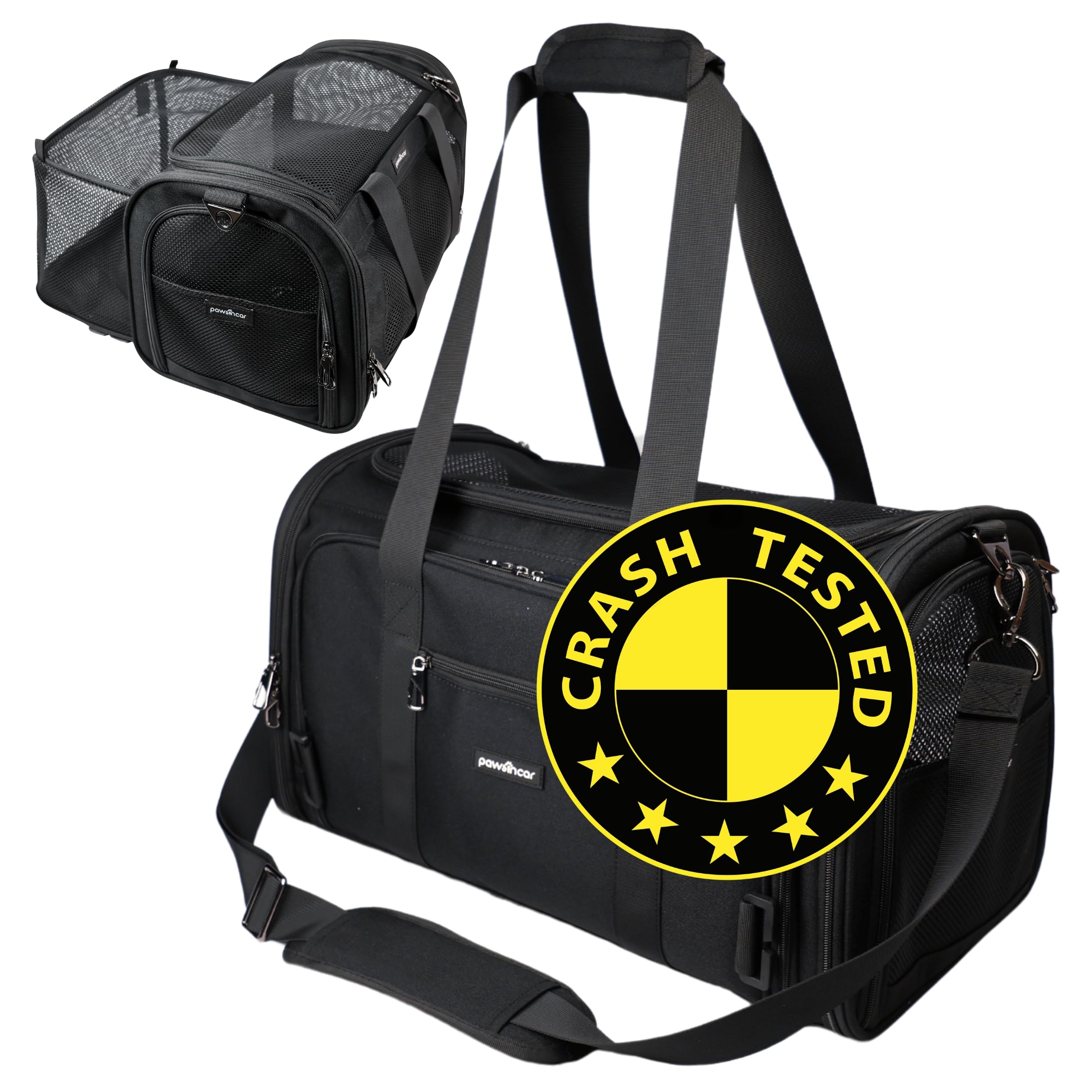 Crash-Tested & Airline Approved Dog Carrier | 3-In-1 Small Dog Car Seat, Tsa Pet Carrier Airline Approved, Expandable Soft Sided