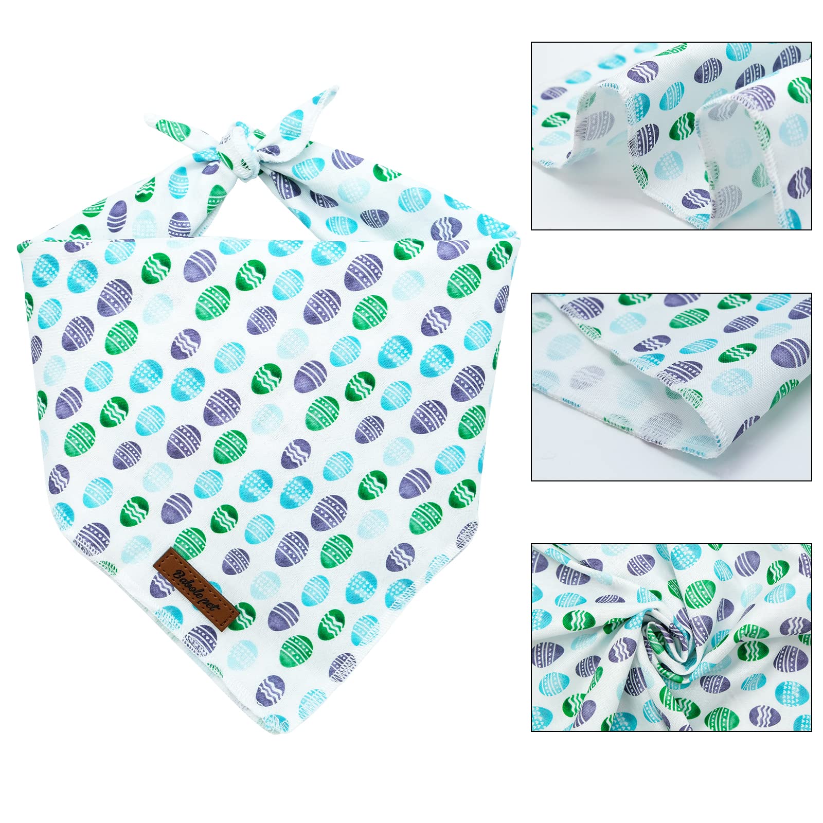 Babole Pet Easter Gift Dog Bandanas, 1Pc Egg Washable Square Dog Scarfs For Small Medium Large Dogs Adjustable Dogs Bib Scarfs For Girl And Boy(L)