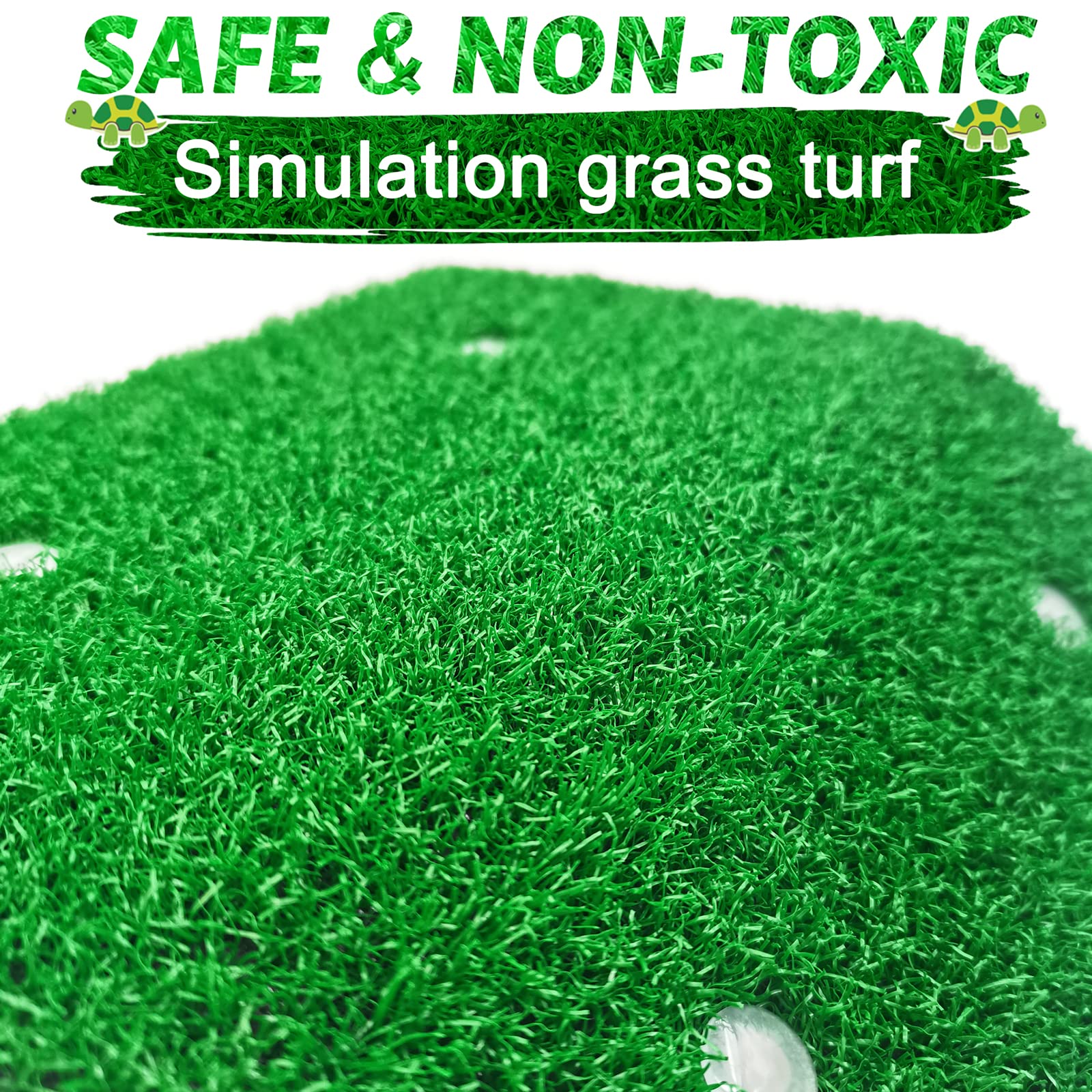 Keedolla Turtle Resting Basking Platform Simulation Grass Turtle Ramp, Lawn Tortoise Climbing Ladder Turtle Resting Terrace for