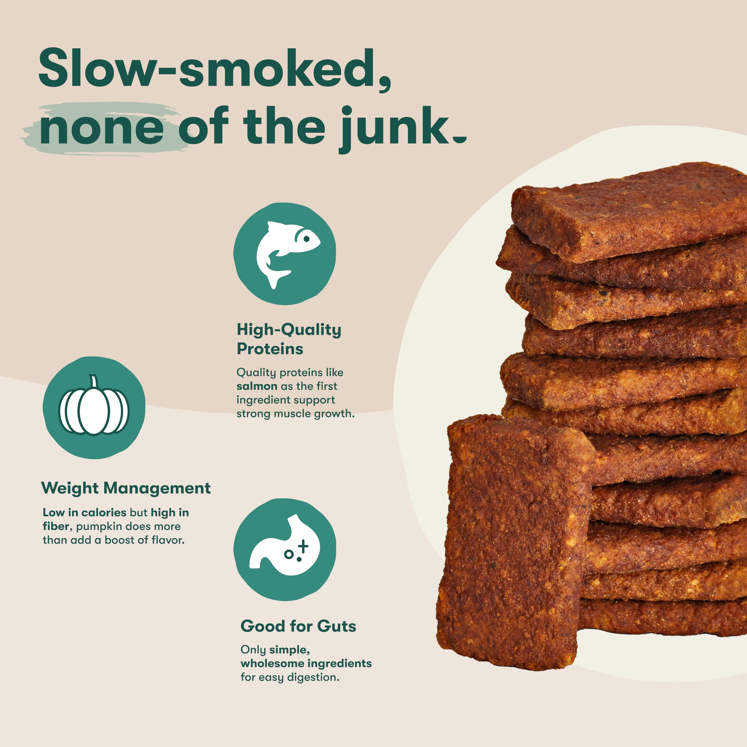 Jinx Salmon Tenders Jerky Dog Treats - Soft & Chewy, All Natural Dog Jerky Treats with High-Protein Salmon - Pet Products for Al