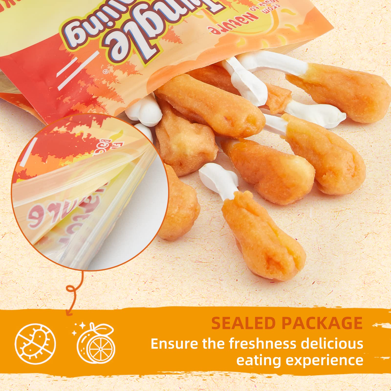 Jungle Calling Chewy Chicken Dog Treats - Rawhide Free, Calcium Bone, 10.6 oz, Fresh Breath Training Treats