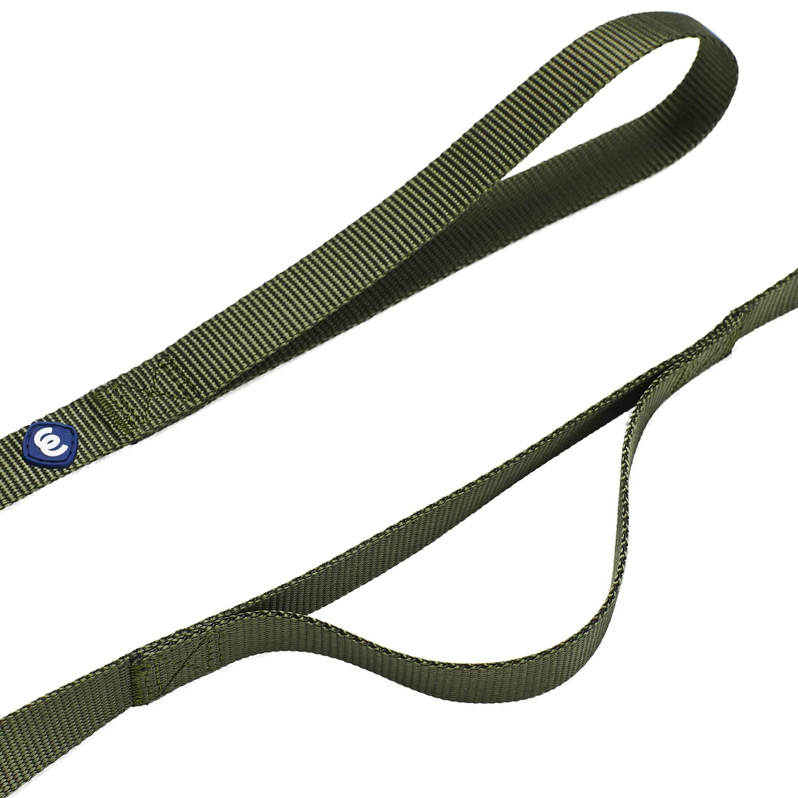 Blueberry Pet Essentials Durable Classic Dog Leash 5 Ft X 5/8', Military Green, Small, Double Handle Leashes For Dogs