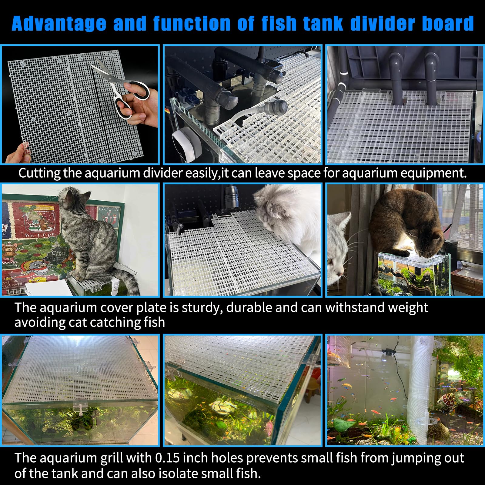 Weramics Plastic Egg Crate Grip Panel Fish Tank Divider Aquarium Divider Filter Bottom Fish Tank Isolation Board Egg Crate Tray