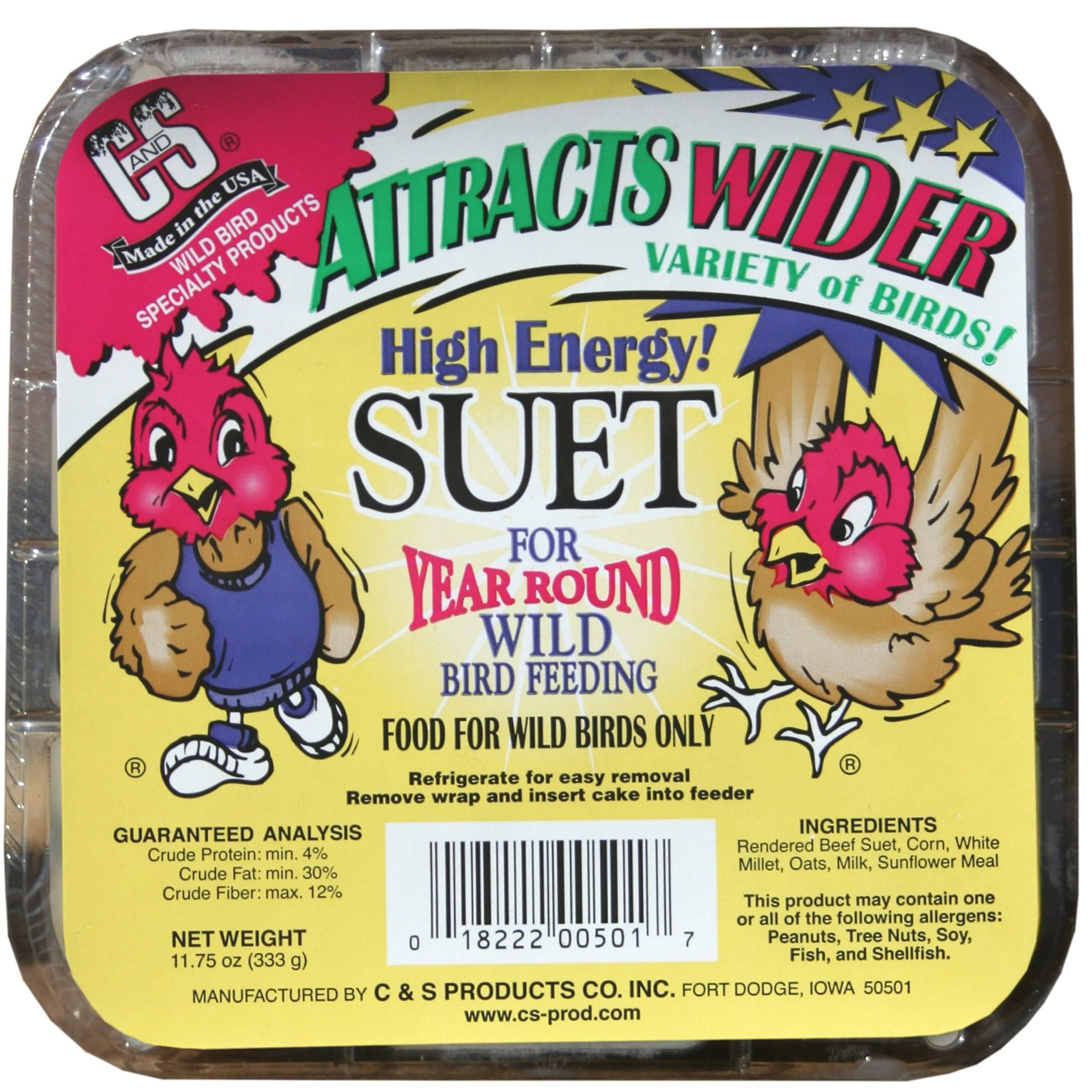 C&S High Energy Suet Treat 11.75 Ounces, 12 Pack
