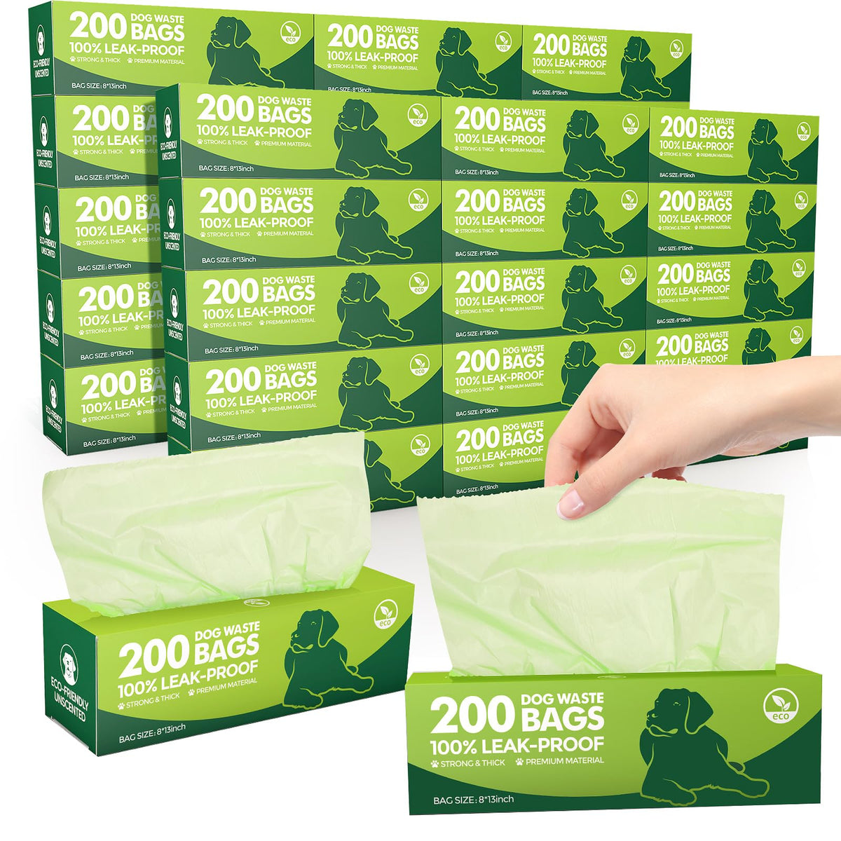 Harloon 6000 Counts Dog Poop Waste Bags 30 Rolls 12 X 8 Inches Extra Thick Strong Leak Pet Proof Bags Disposable Bulk Universal 