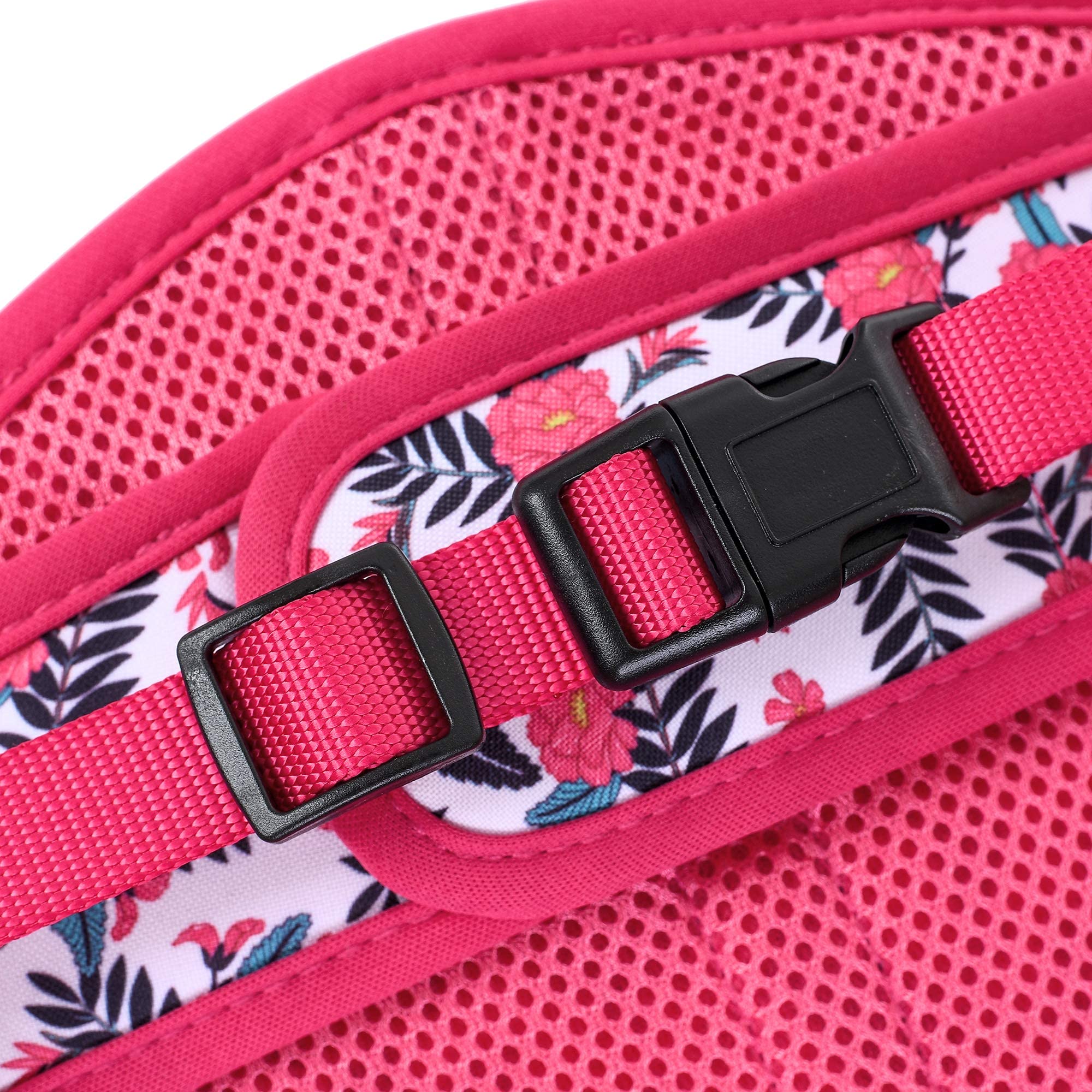 Mile High Life | Easy Get On Air Mesh Vest Harness | Spring Floral Collection | Adjustable Easy Closures Both Neck And Chest |20 Lbs Small Dogs & Cats | Peony | M Chest Size (18'-20')