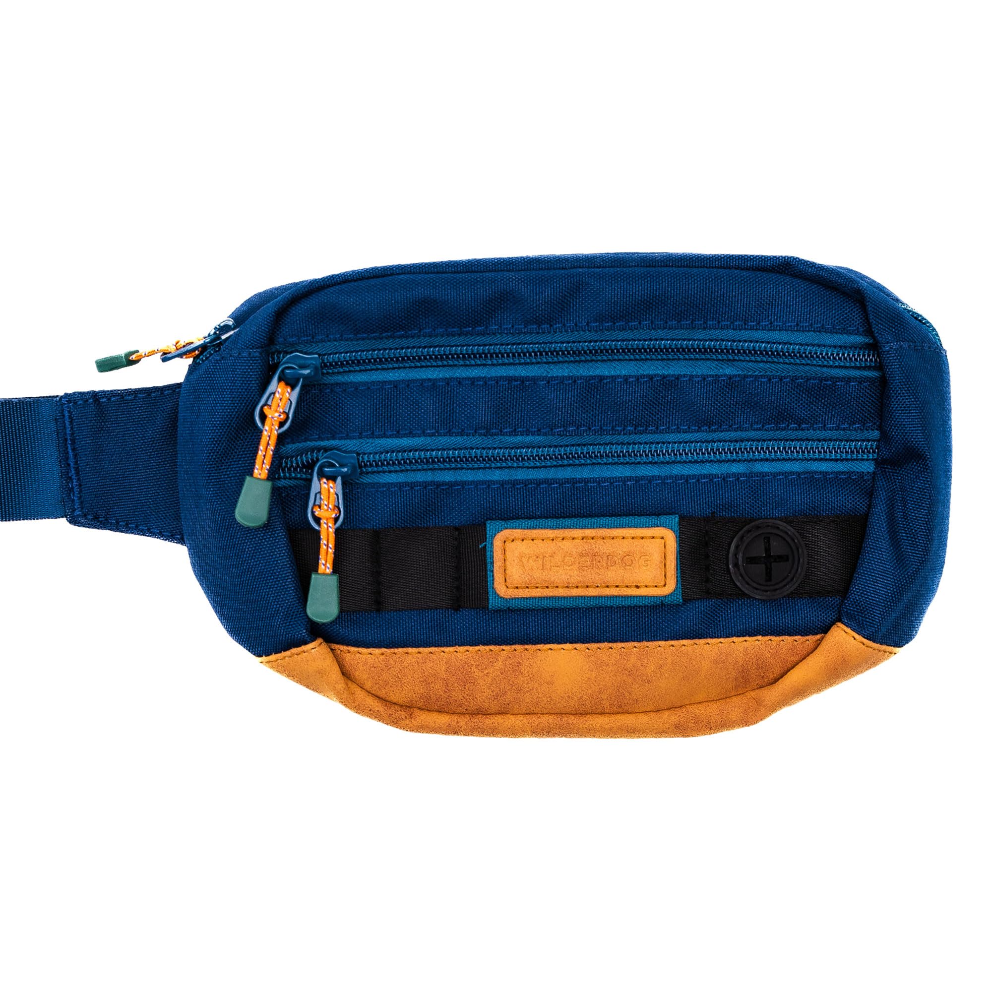 Wilderdog Utility Fanny Pack stores Treats, Balls, Keys in 3 Pockets with adjustable strap and Poop Bag dispenser (Pacific Blue)