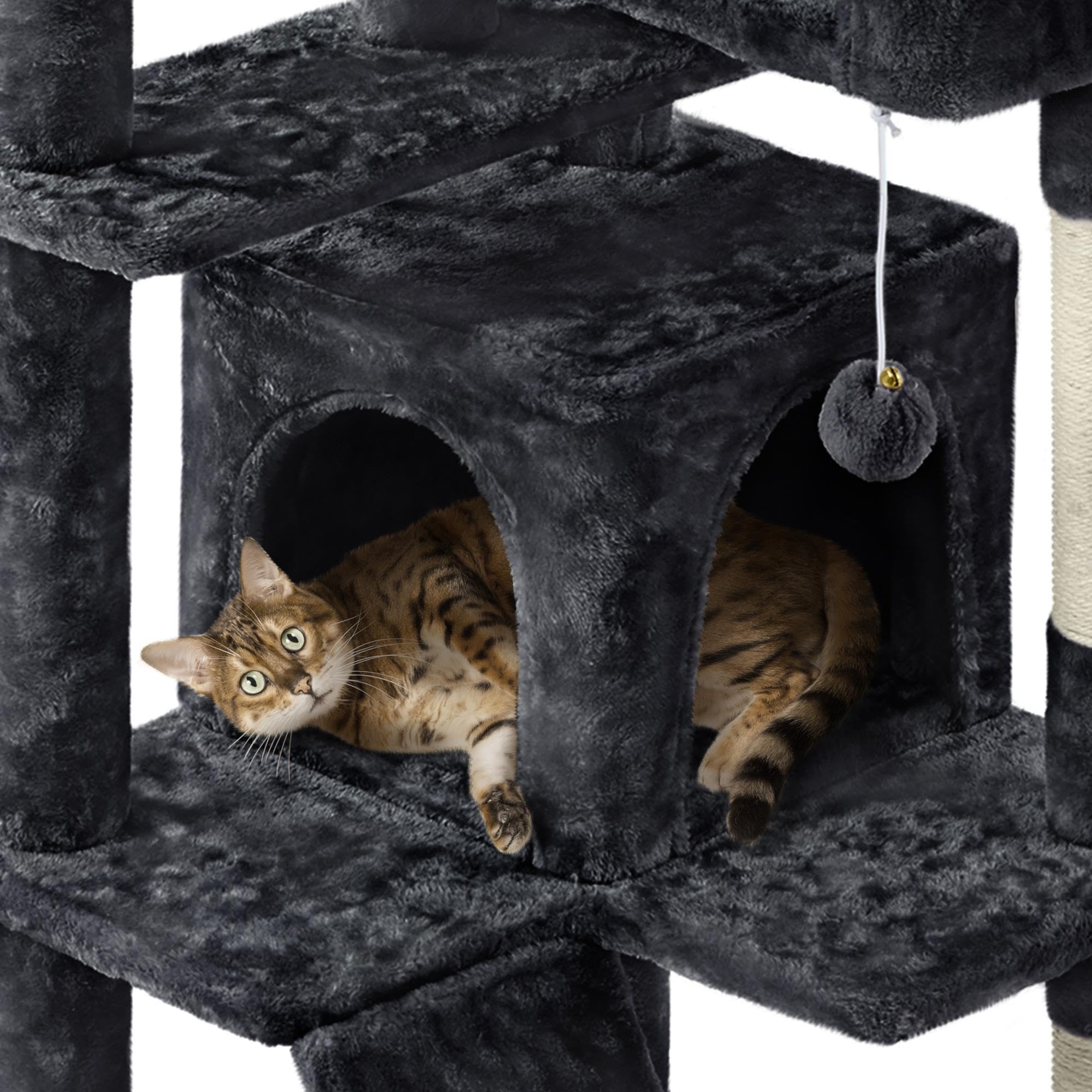 Yaheetech 62In Cat Tree Tower For Indoor Cats, Furniture W/Double Condo, Scratching Posts, Multiple Platforms And Balls For Kitt