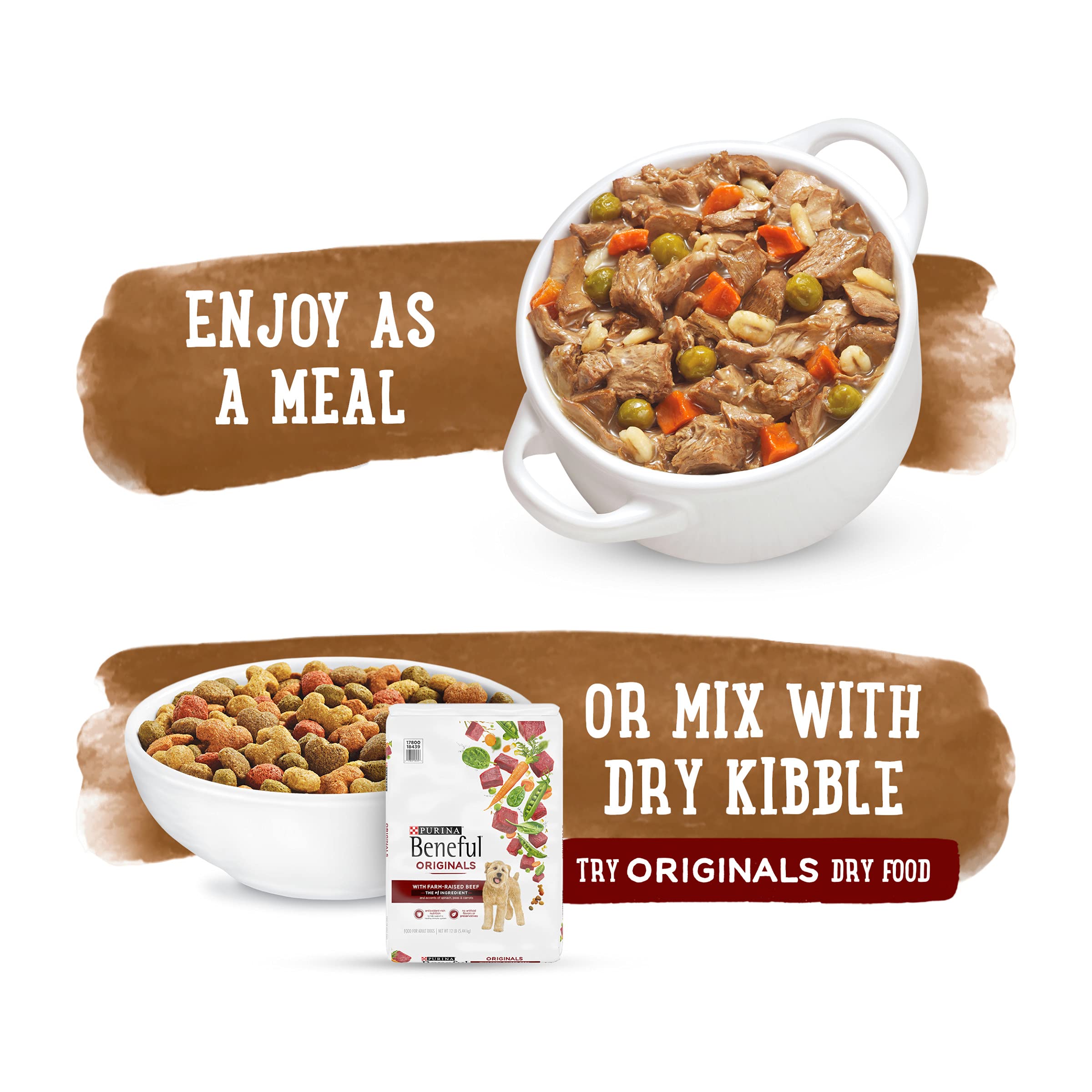 Purina Beneful High Protein, Gravy Wet Dog Food Variety Pack, Prepared Meals Stew - (6) 10 oz. Tubs