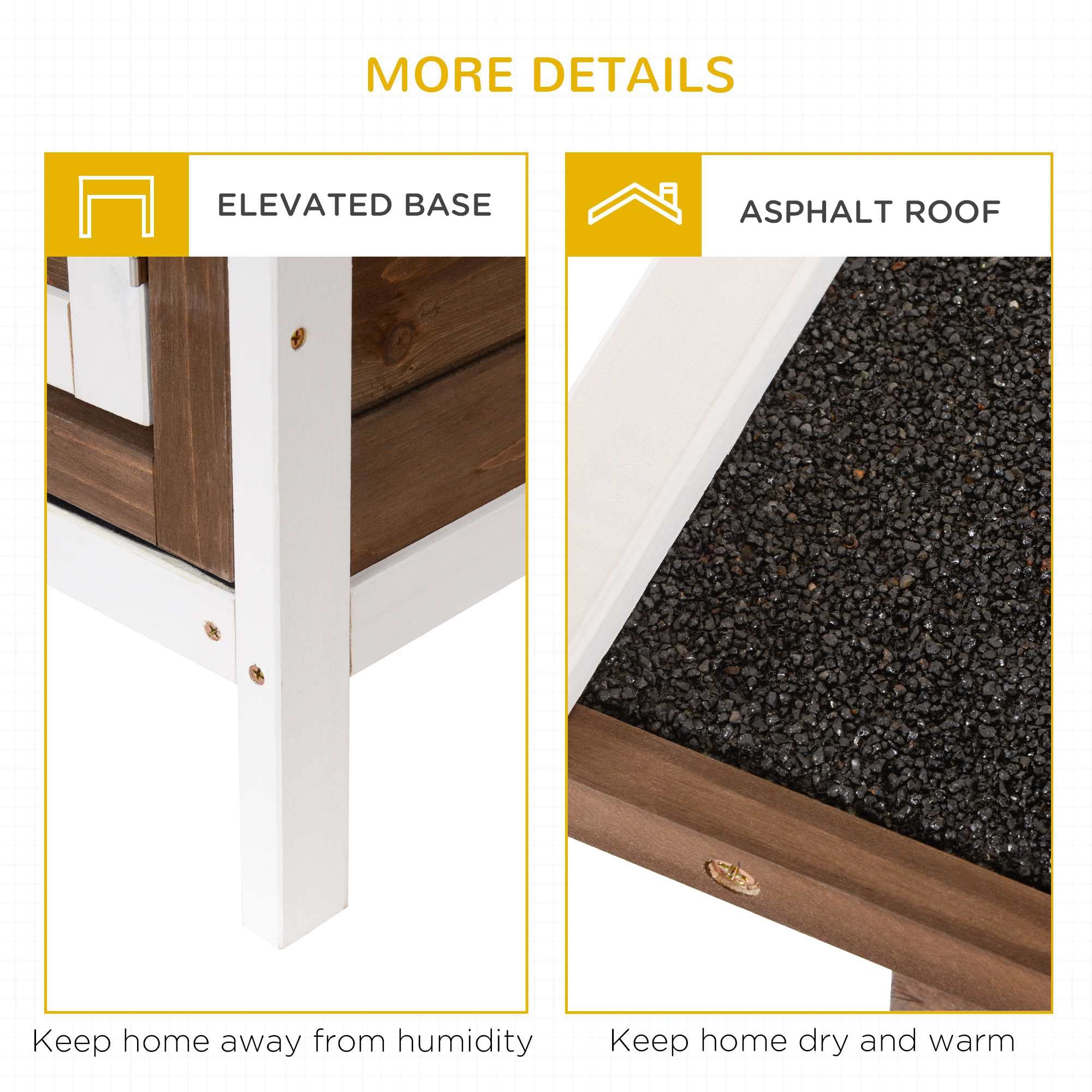 Pawhut 54' 2-Story Large Rabbit Hutch Bunny Cage Wooden Pet House Small Animal Habitat With Lockable Doors, No Leak Tray And Waterproof Roof For Outdoor/Indoor Brown