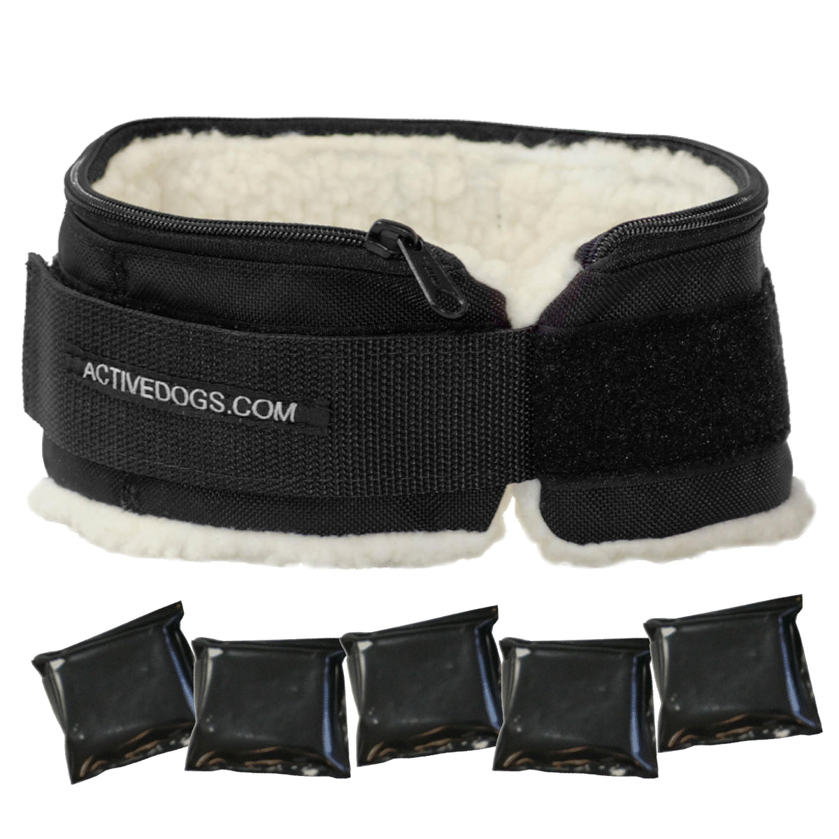 Weighted Dog Training Collar For Muscle Building, Tactical Training, Aggression & Weight Management - 5X1Lb Weights & Sheepskin Padded Dog Collar For K9, Bully, Bull Terrier & More