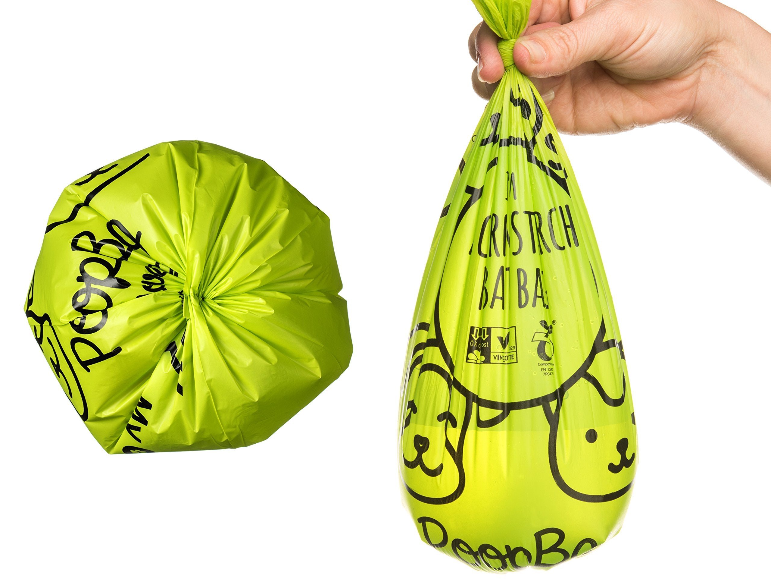 My Alphapet Compostable Dog Poop Bags, Cornstarch Eco-Friendly, Home Compost Nf T 51-800, 120 Count, Large Size Bag 9X13 Inches, 8 Unscented Refill Rolls, Leak-Proof, Plantbased, Gm-Free Corn